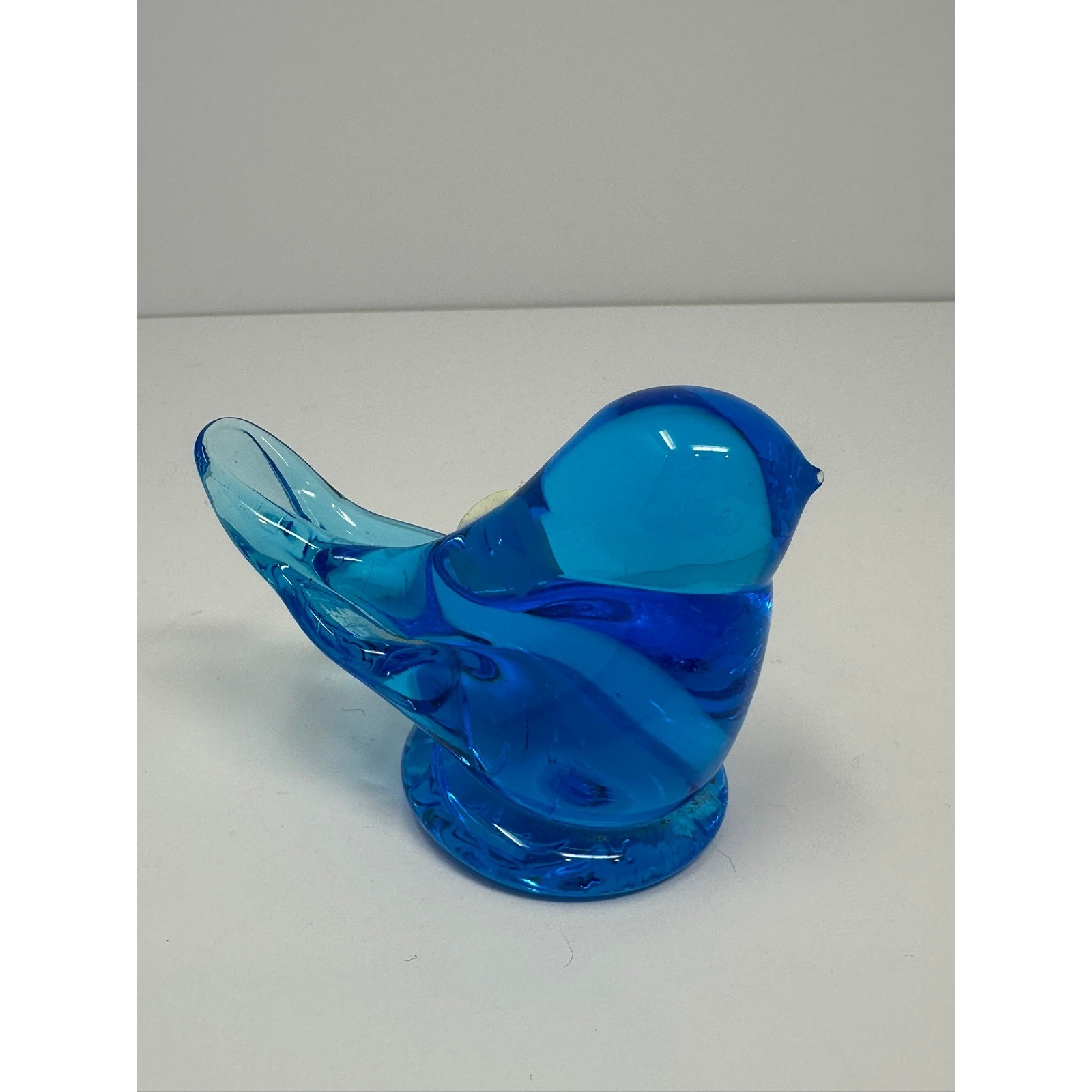 Leo Ward 1992 Bluebird of Happiness Art Glass Figurine Cobalt Blue Bird A1