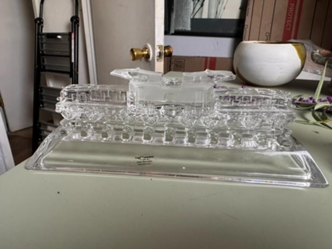 Vintage Hofbauer Crystal Orient Express Model Locomotive Figurine Desk Decor