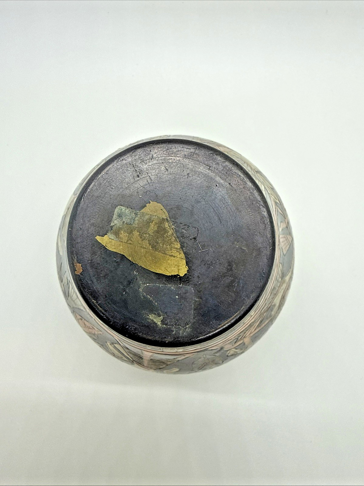 Vintage Nickel Egyptian Vase Copper Brass Plated Black Liver Sulfur Handmade