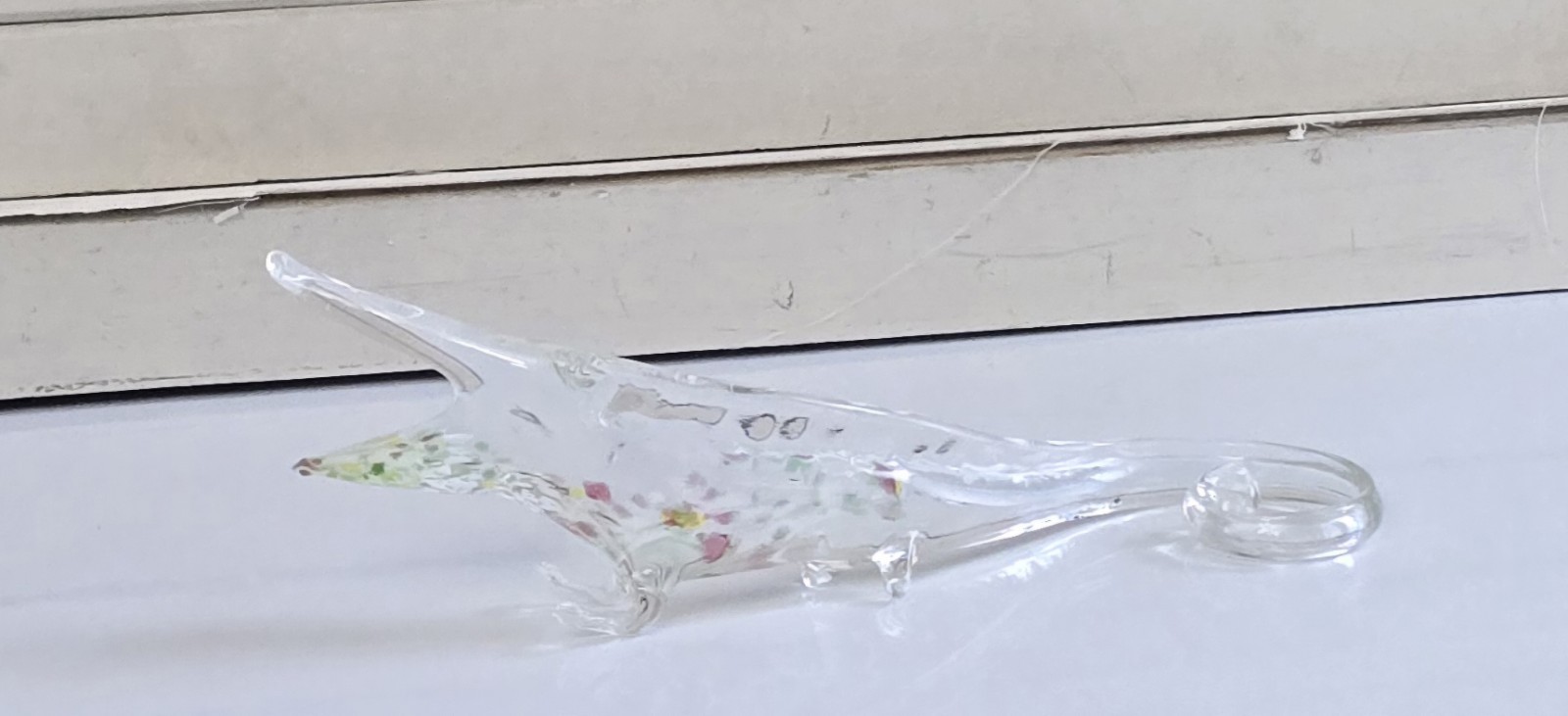 Crocodile Figurine Alligator Hand Blown Glass Reptiles Miniature 9″ Long Figure