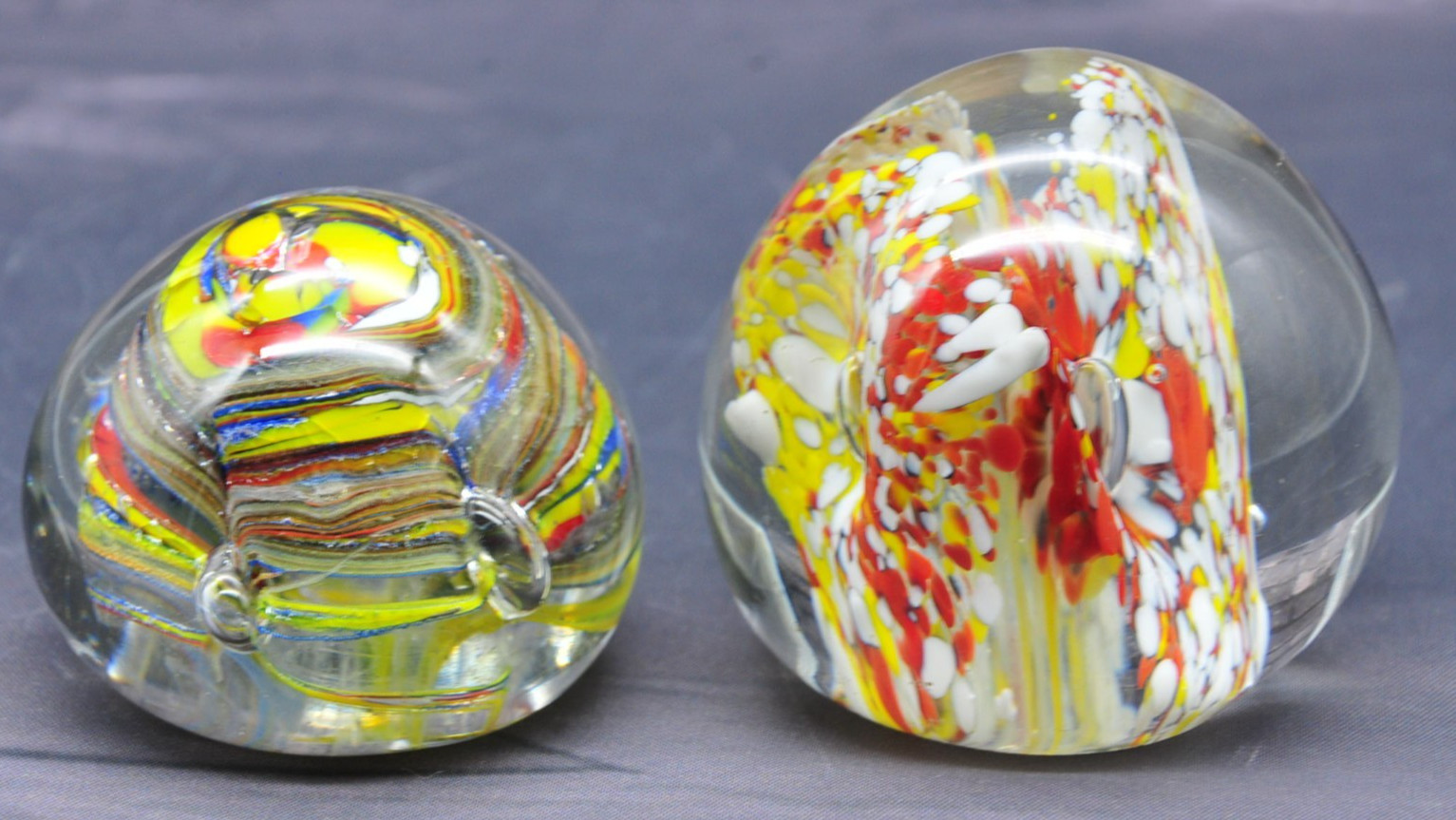 Vintage Hand Blown Art Glass Paperweight Swirl LOT