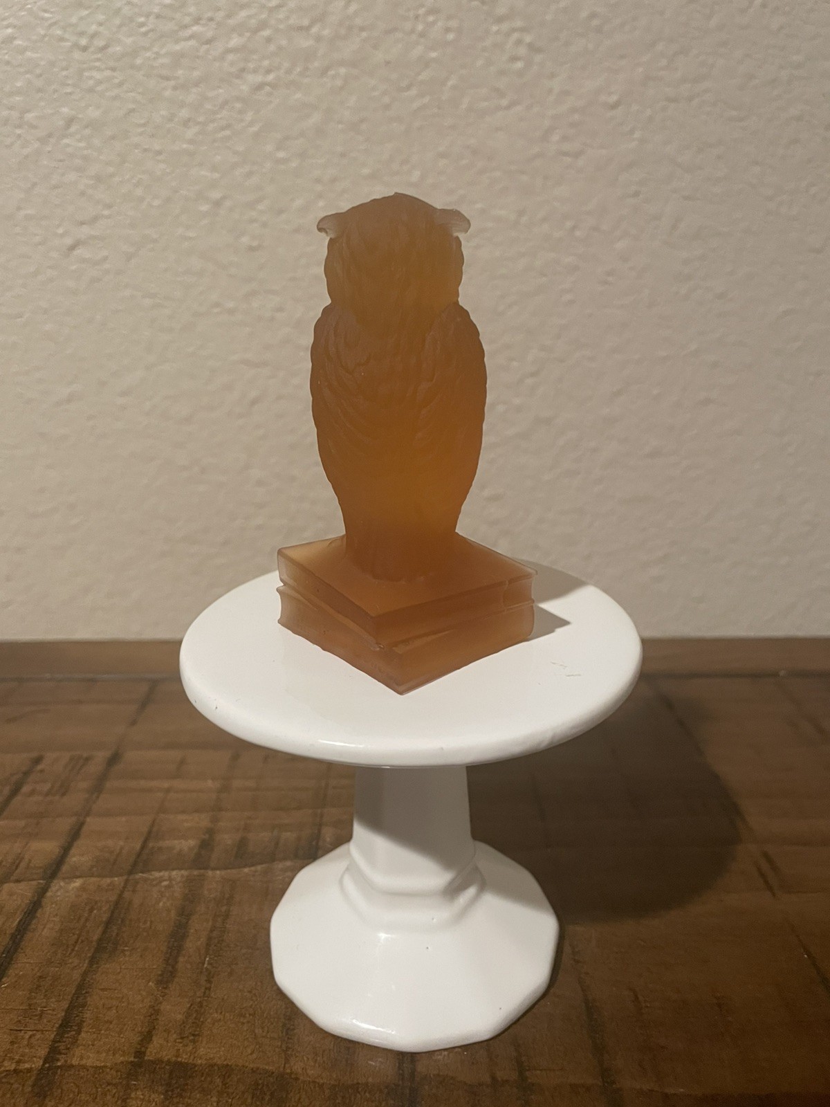 Vintage Westmoreland Glass Owl Figurine 1970’s Apricot Mist