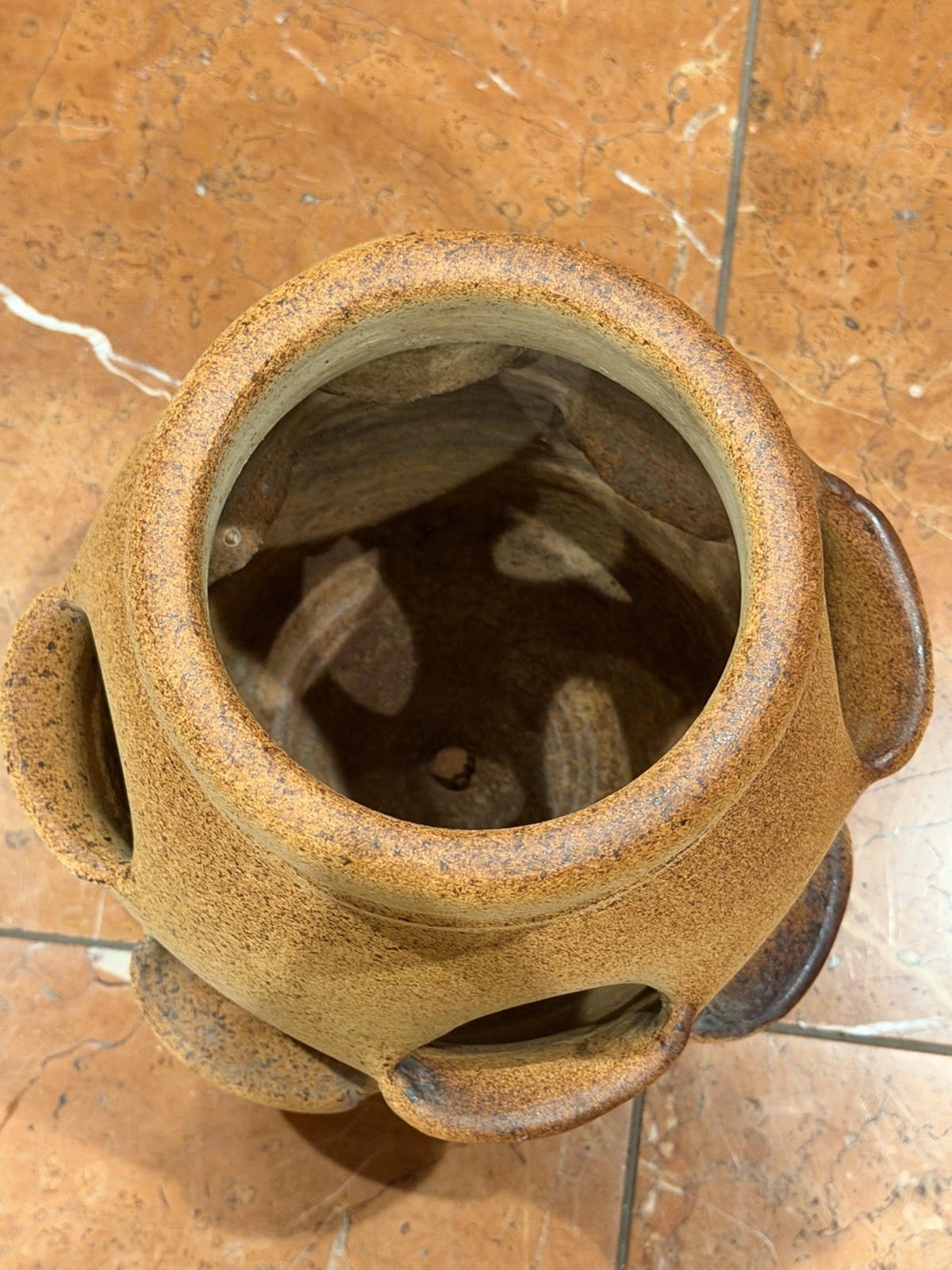 TERRA COTTA POTTERY VINTAGE STRAWBERRY SUCCULENT PLANTER 8 HOLES 8.5″ TALL EUC