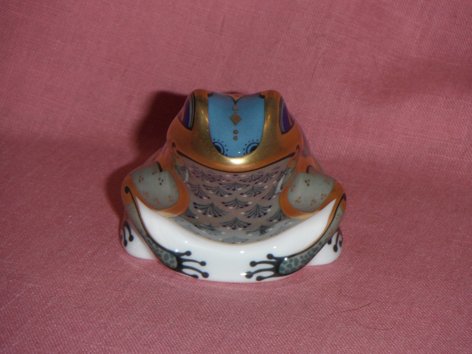 Royal Crown Derby Paperweight-FOUNTAIN FROG -with Gold Stopper & RCD Box