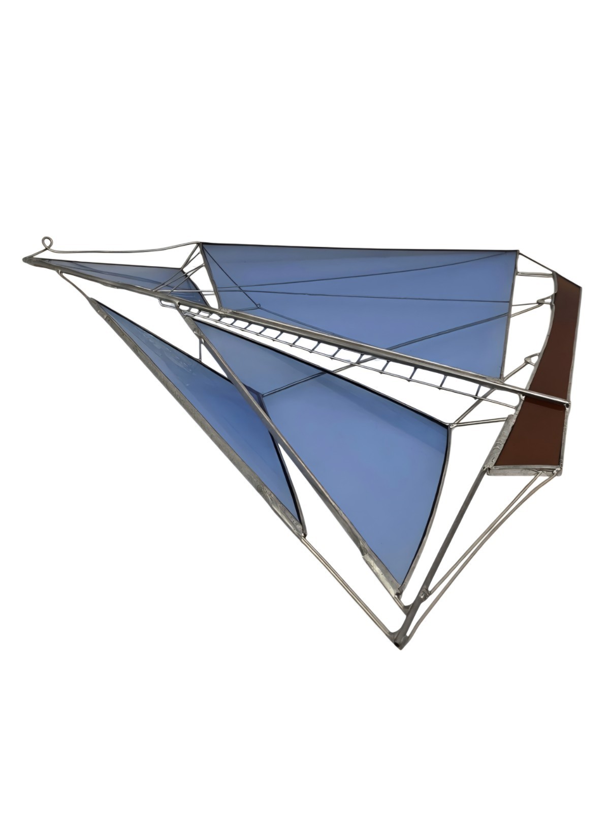 Rare Vintage Handcrafted 3D Stained Glass Art Sailing Boat signed by Jay Smith