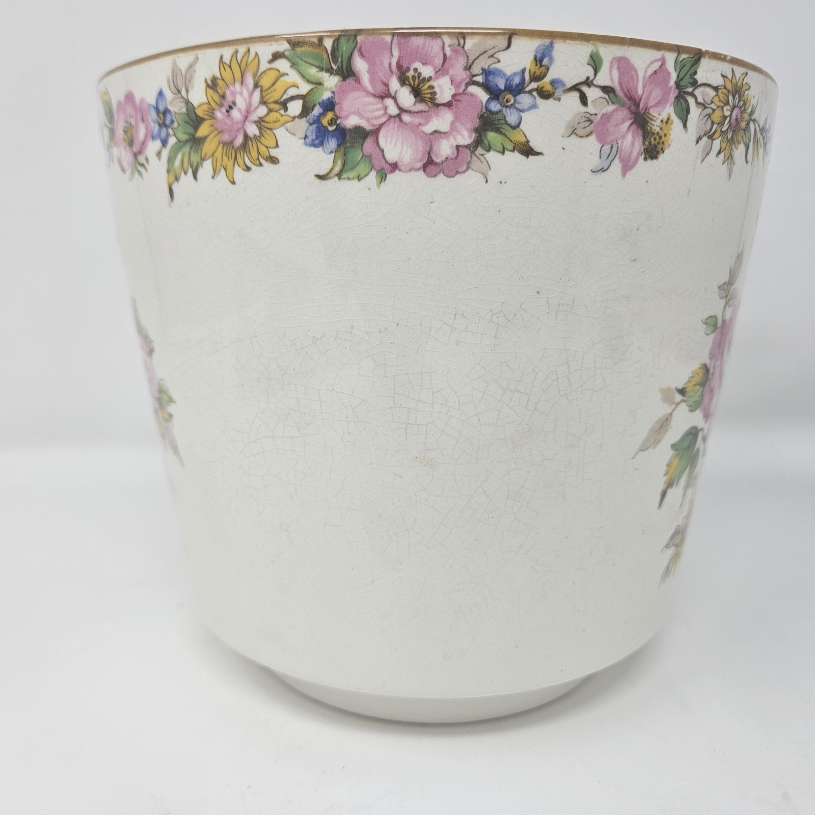 Rare! Vntg Enoch Wedgwood Tunstall Ltd Asian Peacock Ceramic Planter 5 7/8″ Tall