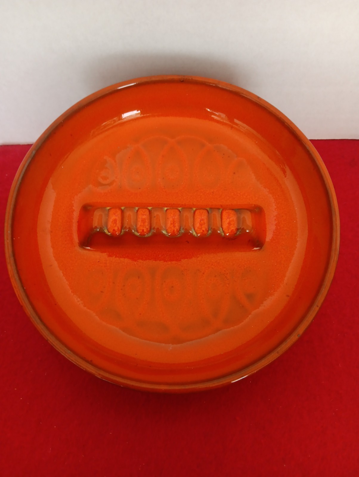 MCM Retro Atomic Orange Royal Haeger Cigarette Cigar Ashtray VIntage R1894 USA