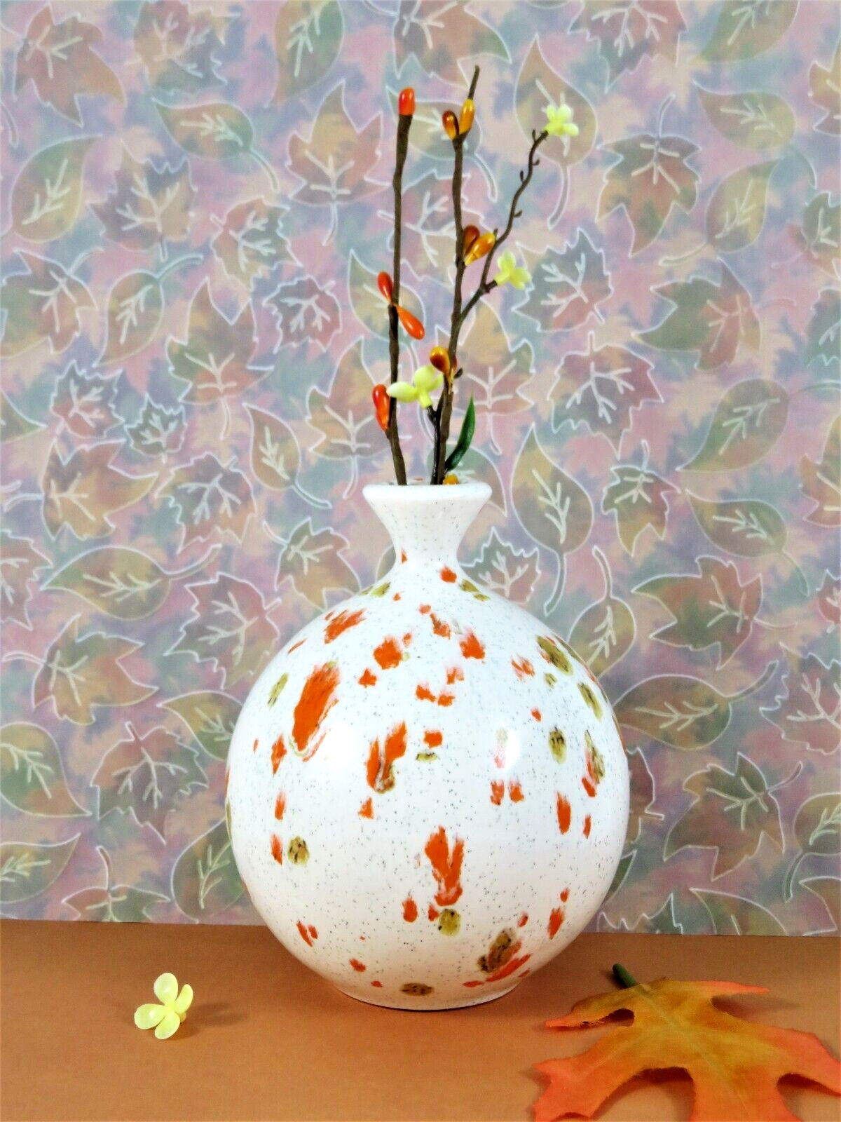 Ceramic Ball Bud Vase Glazed Pottery Handmade By North Carolina Potter 5.25 Inch