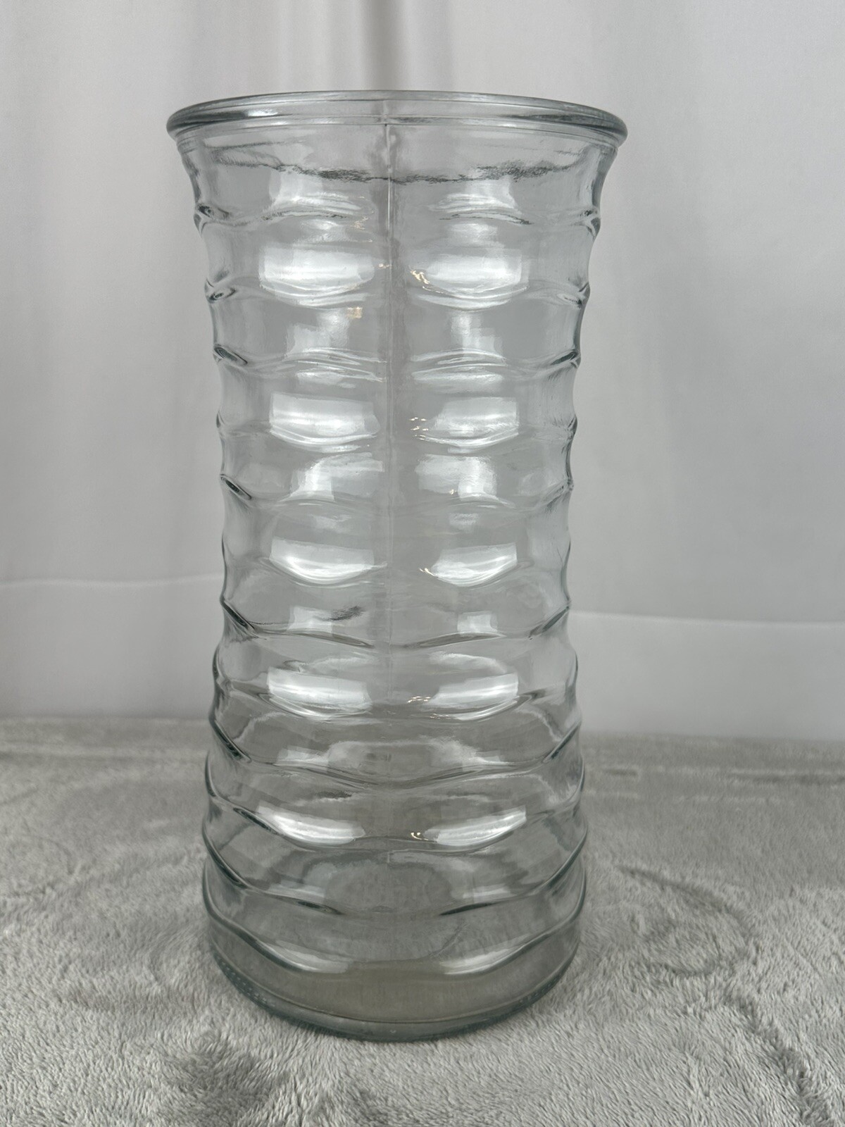 Unbranded Clear Textured Pattern Gathering Vase