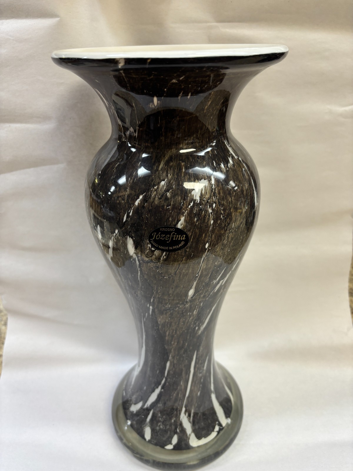 Vintage Krosno Jozefina Hand Made In Poland Decorative Glass Vase