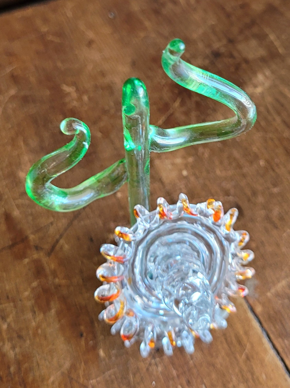 Vintage Hand Blown Art Glass Figurines Set Lampwork Figure With Basket Decor