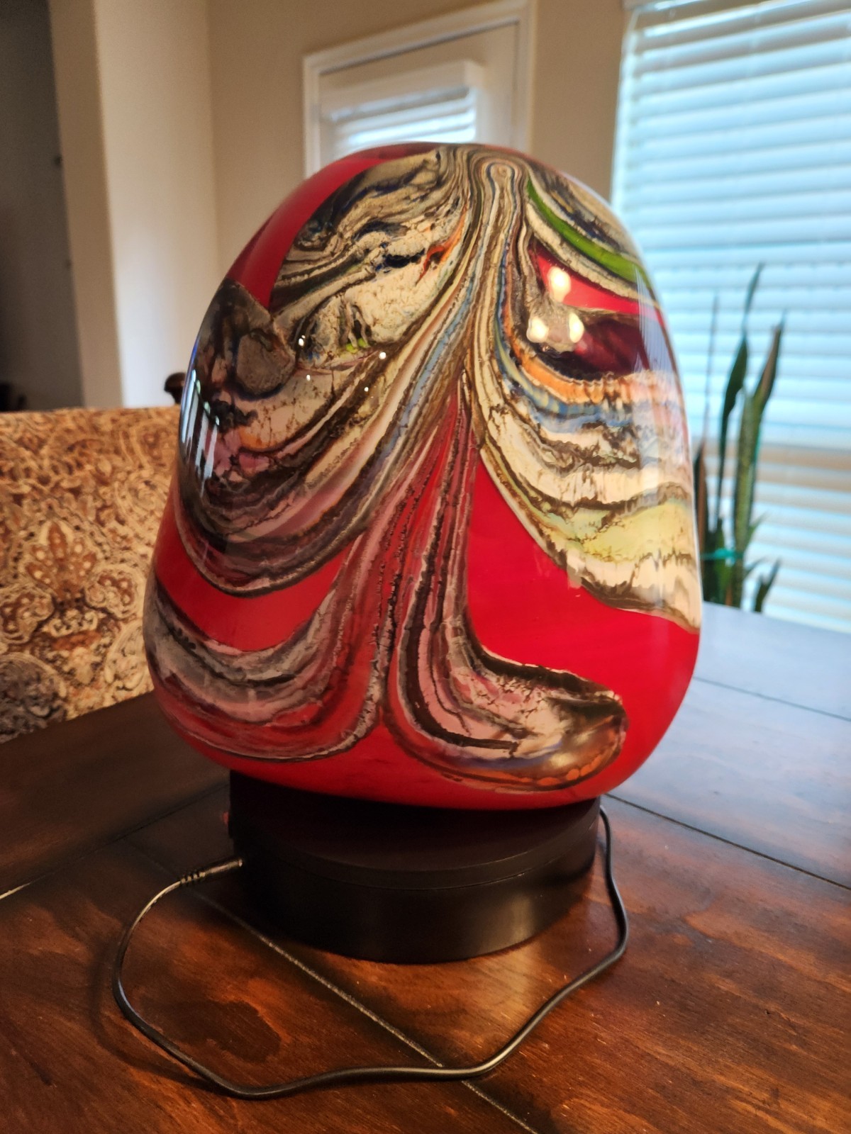 Rollin Karg ‘1994’ Signed Studio Art Glass Vase – 12″ Heavy Gauge, 9.5 lbs
