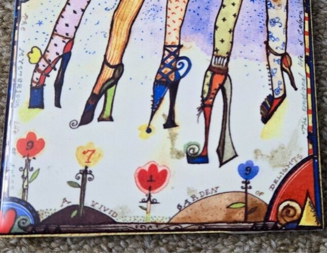 Wendy Costa Tile Trivet A Vivid Garden of Delights High Heels Colorful 4×4″