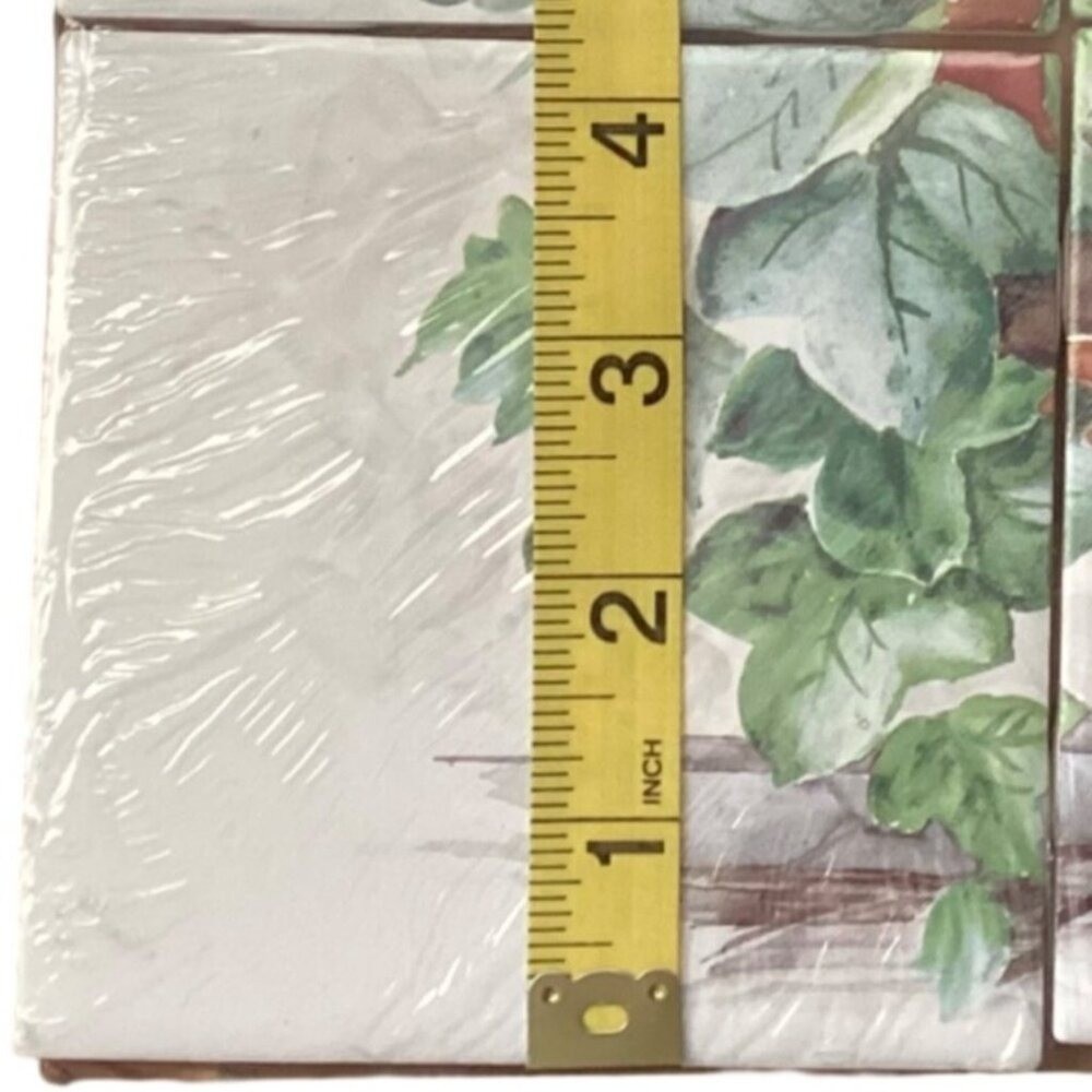 13″ x 8.5″ Terracotta & Ivy Pots Urn Glossy White Ceramic Tile Mosaic Eden Ivy