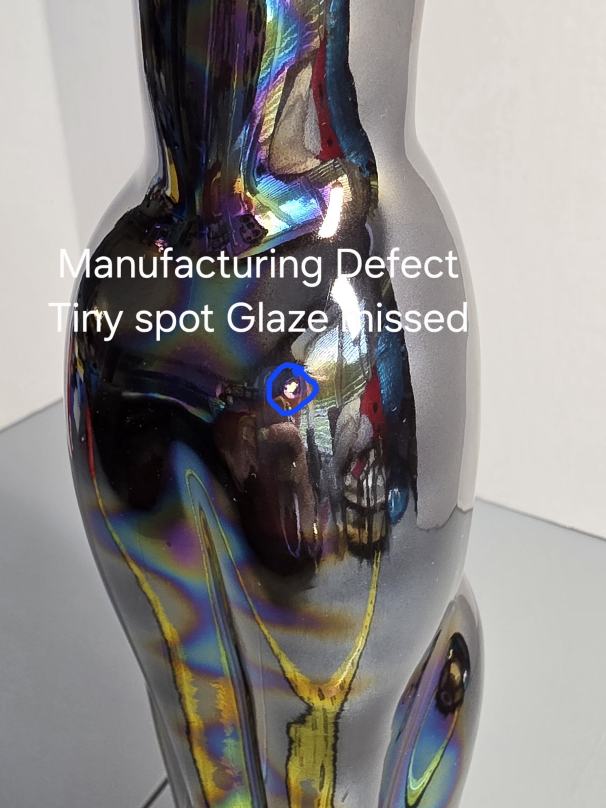 Vtg Mid Century Modern Ceramic Greyhound Statue 17.5″ Iridescent Luster Glaze