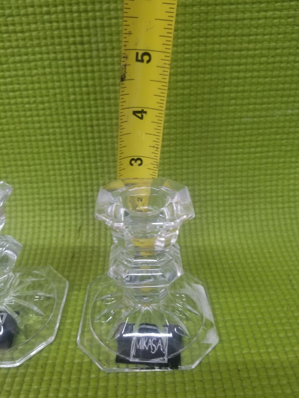 4 X Mikasa Crystal Candlestick Candle Holders Edinburgh XY 386/399 3″ Original