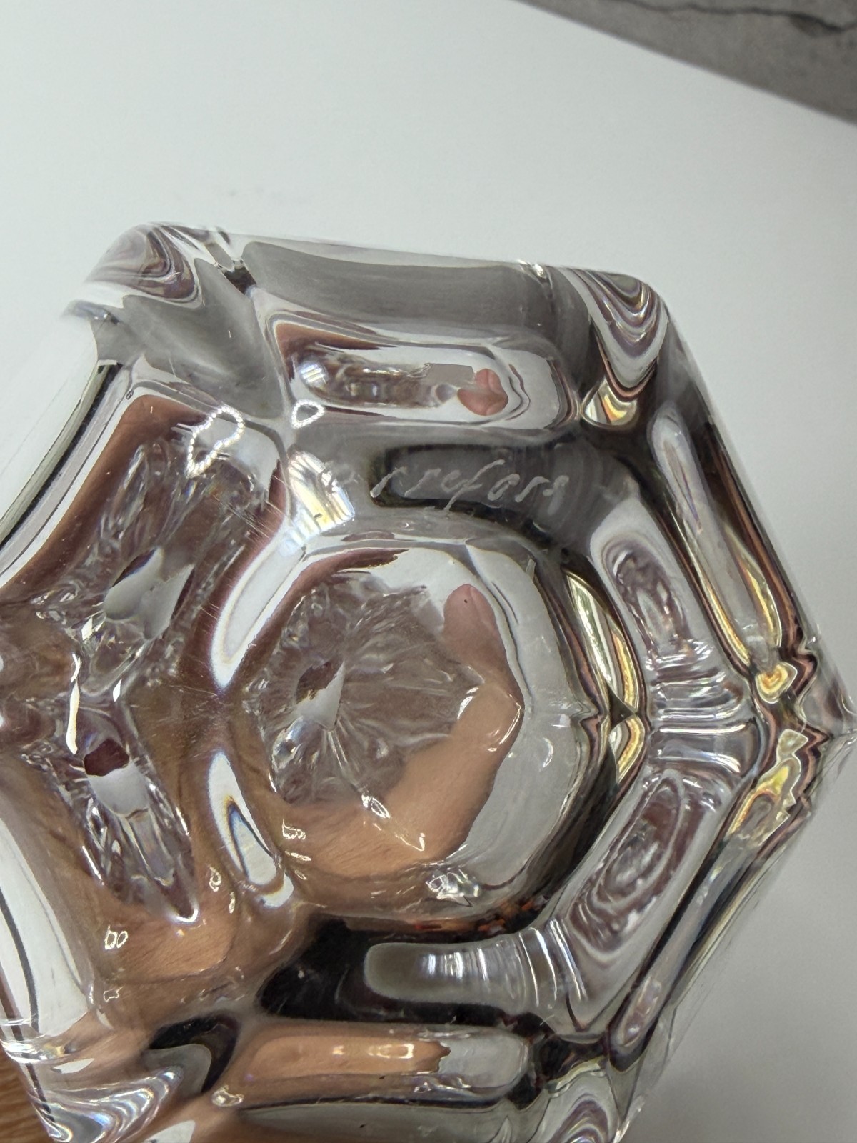 VTG Orrefors crystal bud vase Made In Sweden 5 “ Tall