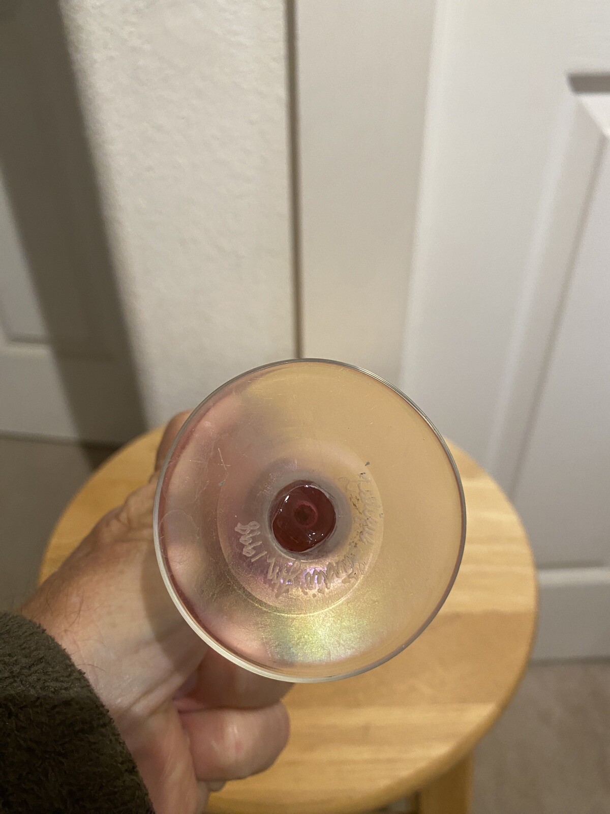 ZELLIQUE JOSEPH MOREL STUDIO ART GLASS IRIDESCENT VASE SIGNED 8 1/2″