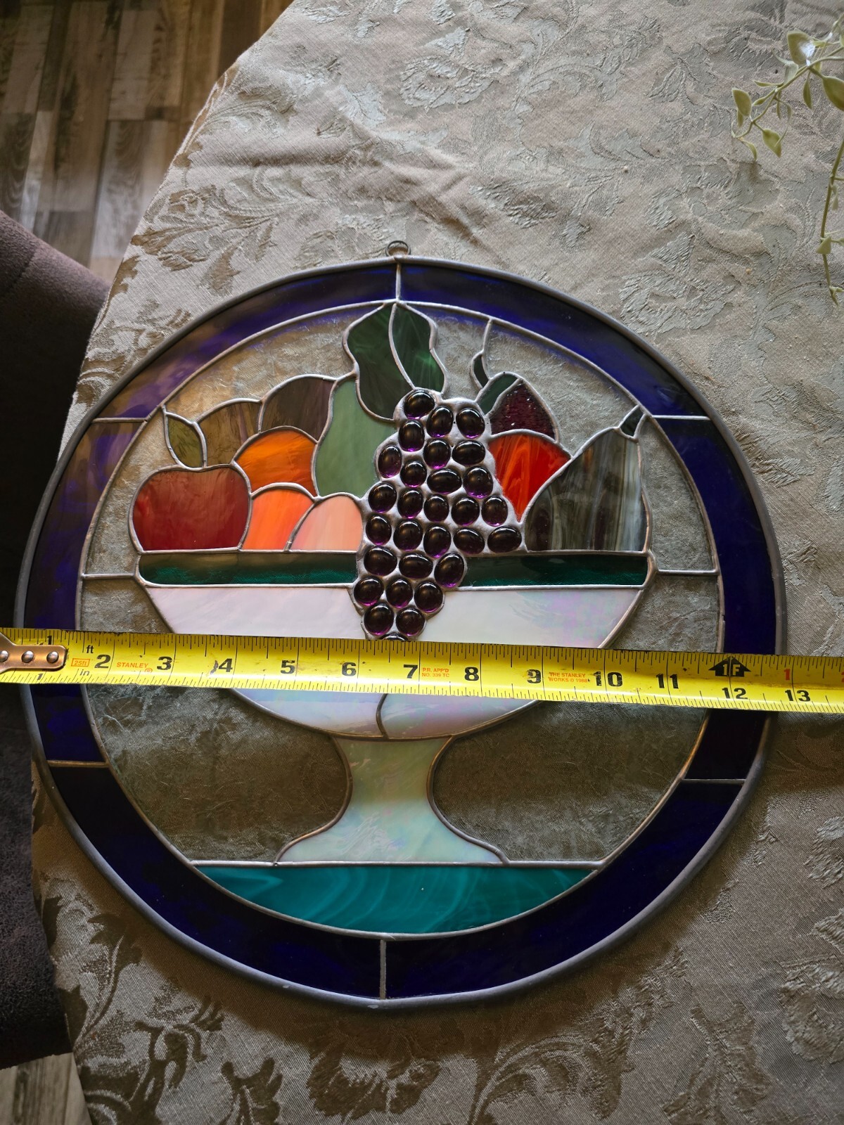 13.00″ Dia Colorful Handcrafted Stained Glass Round Window Panel