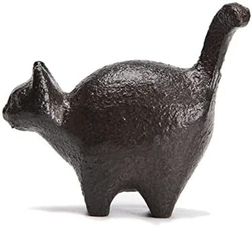 BRASSTAR Cast Iron 2” Cat Statue Paper Weights Cute Animal Figurine Desk Off…