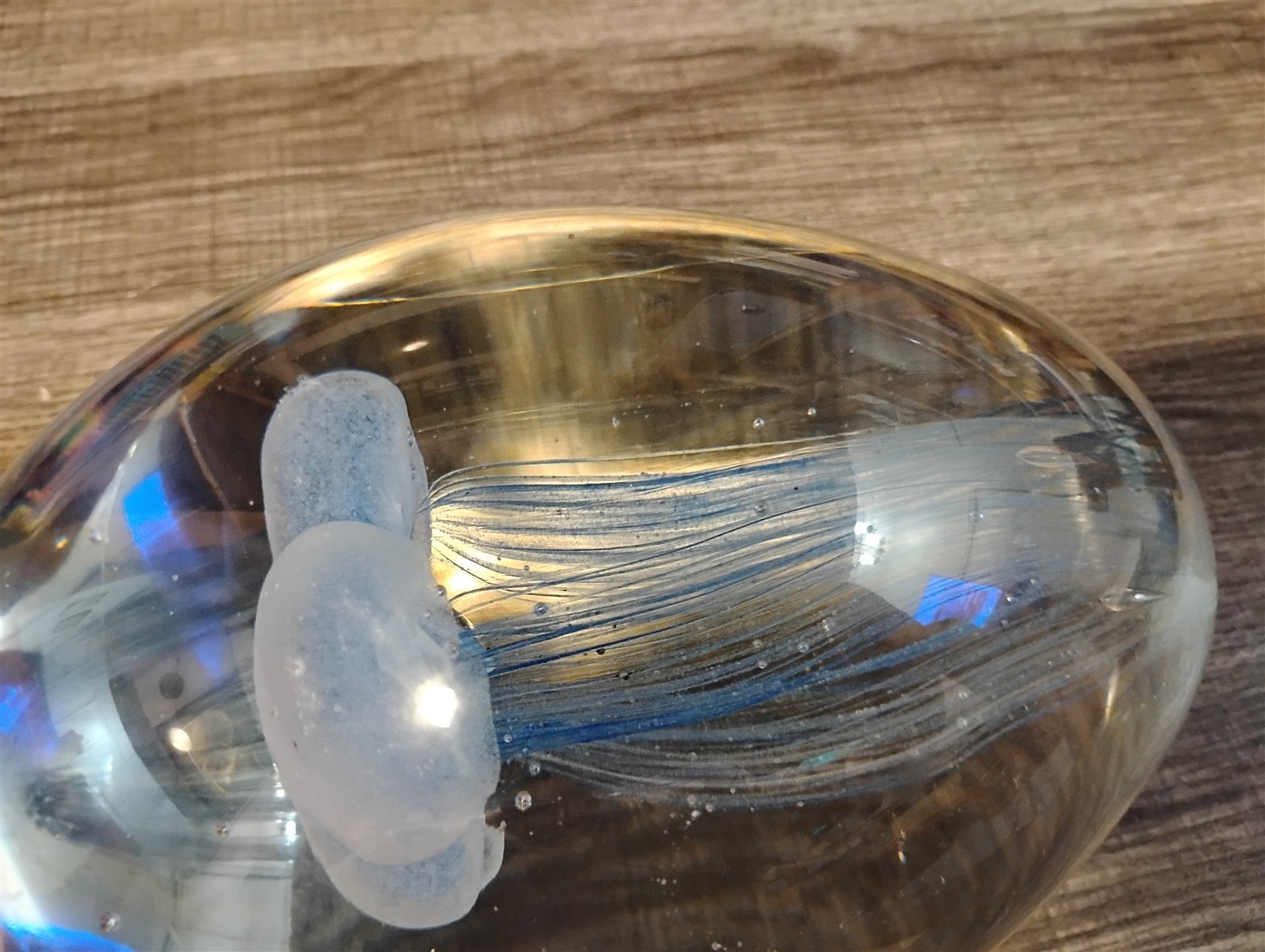 Large and Heavy Triple Jellyfish Glass Paperweight 7″ Tall 5″ Wide 8lb 3 Jellies