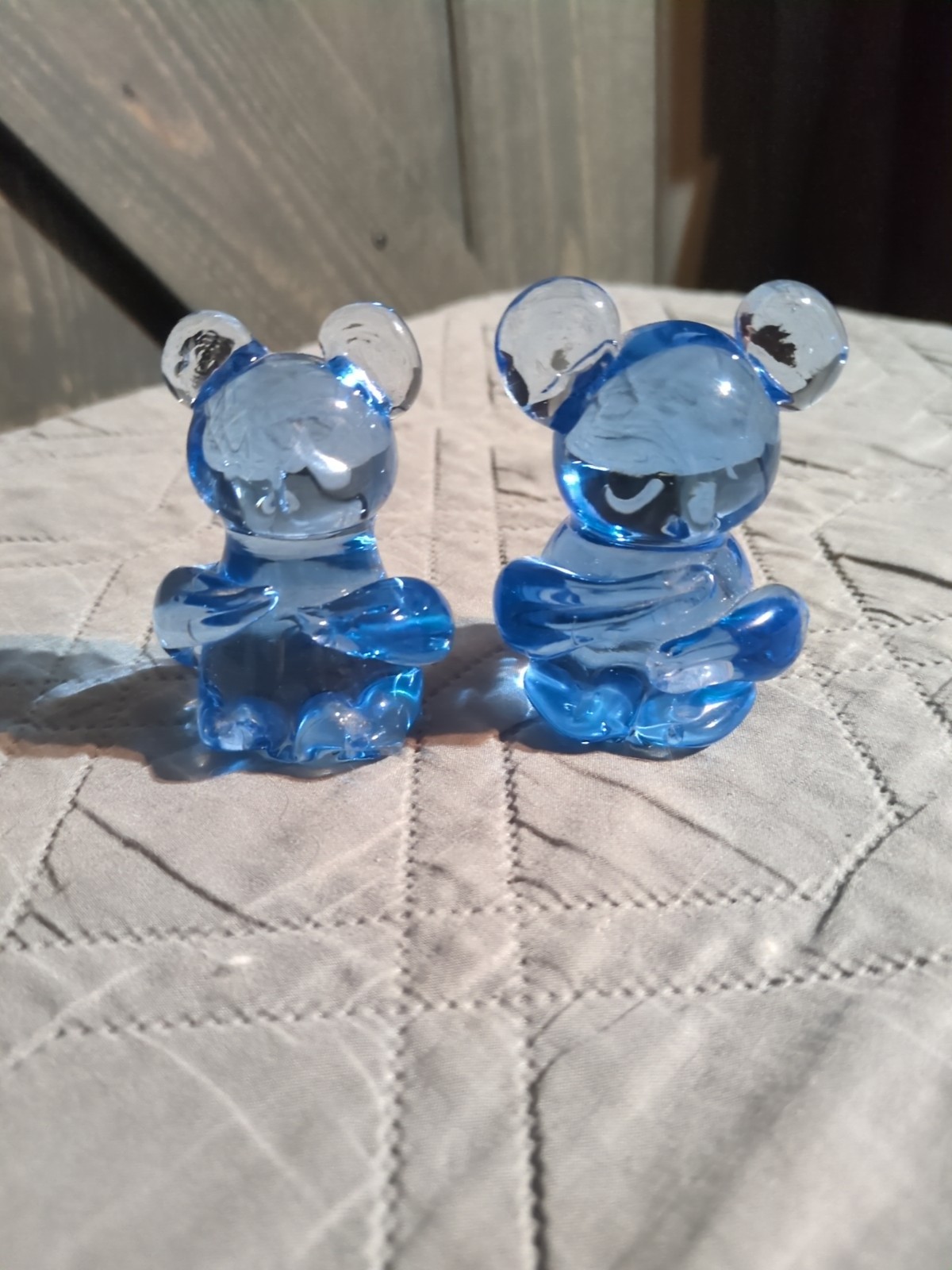 (2) Lot: US Commemorative Fine Art Gallery COBALT BLUE Glass Koala 🐨 BEAR 3”