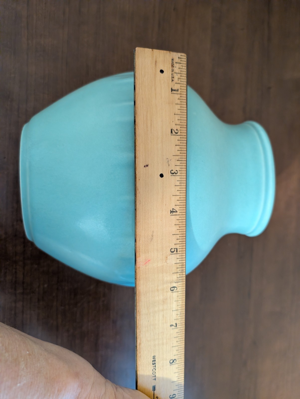 Vintage Hyalyn 311 Pottery Art Deco Matte Pastel Green Oval USA*MCM Vase Signed