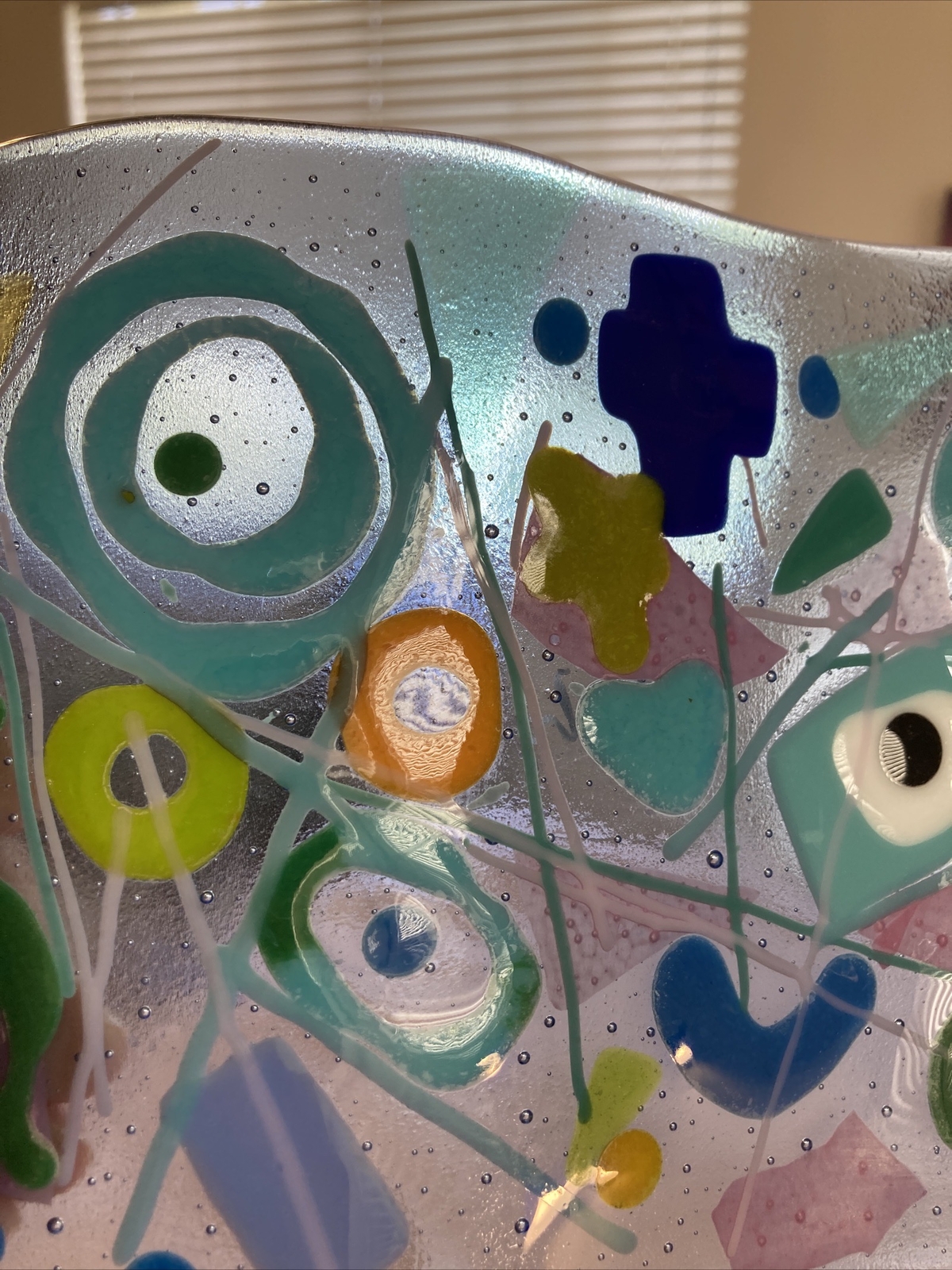 Mermaids Wave” “Handmade Fused Art Glass Wave Original 1Freestanding 8”x6”