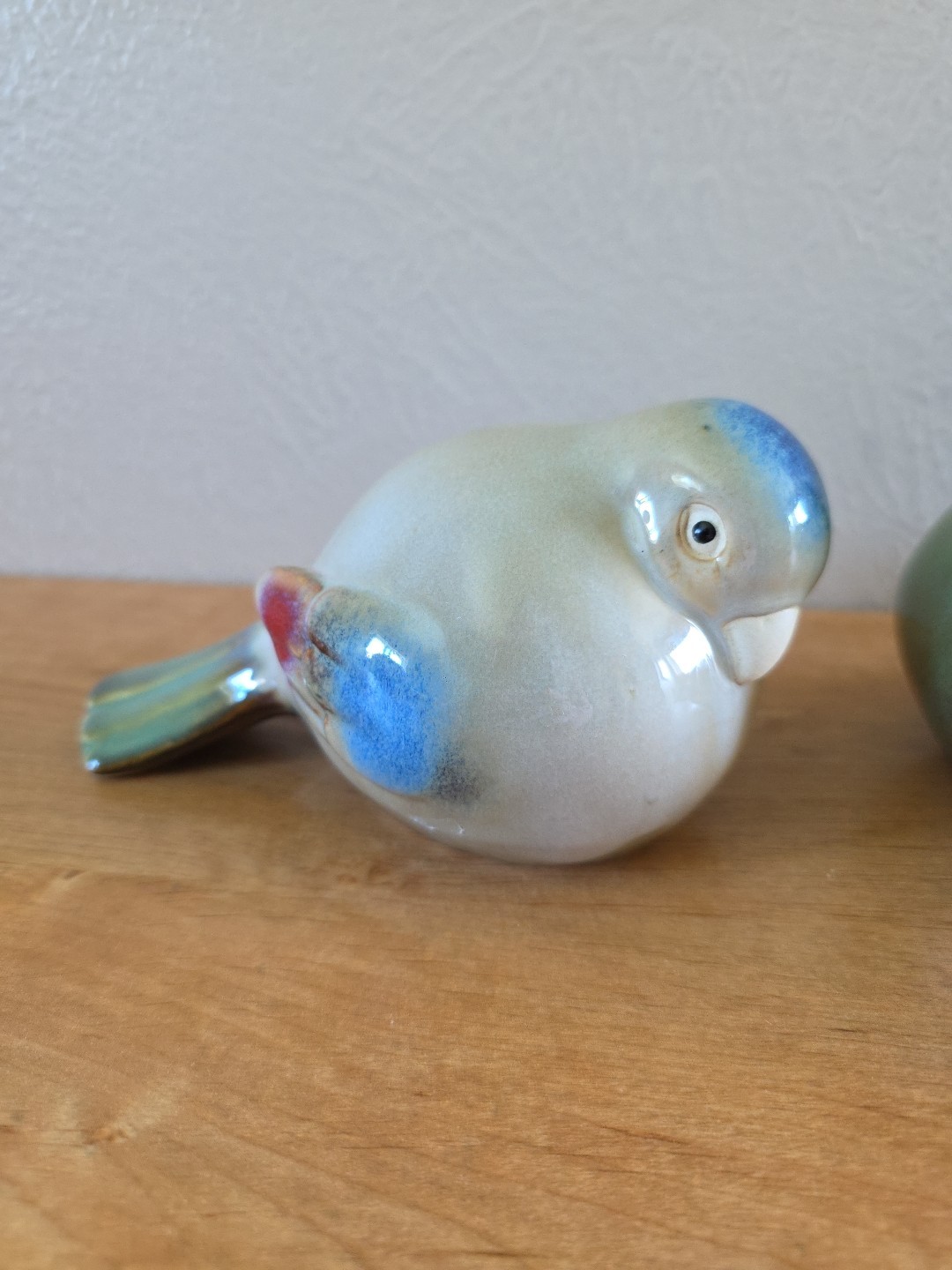 3 Chubby Round Pottery Birds Farmhouse Sparrow Finch Figurine Decor Nature Boho