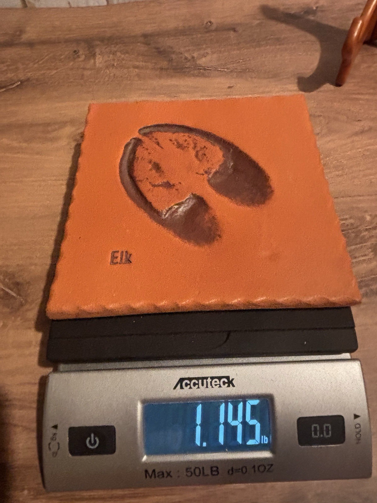 Prairie Fire Pottery Elk Track Tile Clay Art Terra Cotta Trivet 6.25″