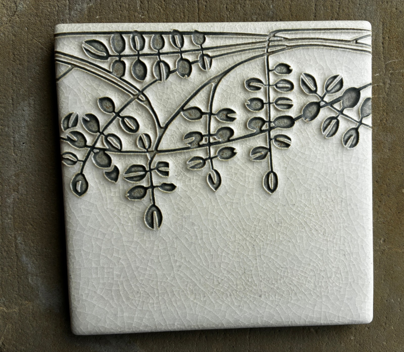 Motawi TileWorks “Flora Runner” Flowering Vines Tile Arts and Crafts Art Deco