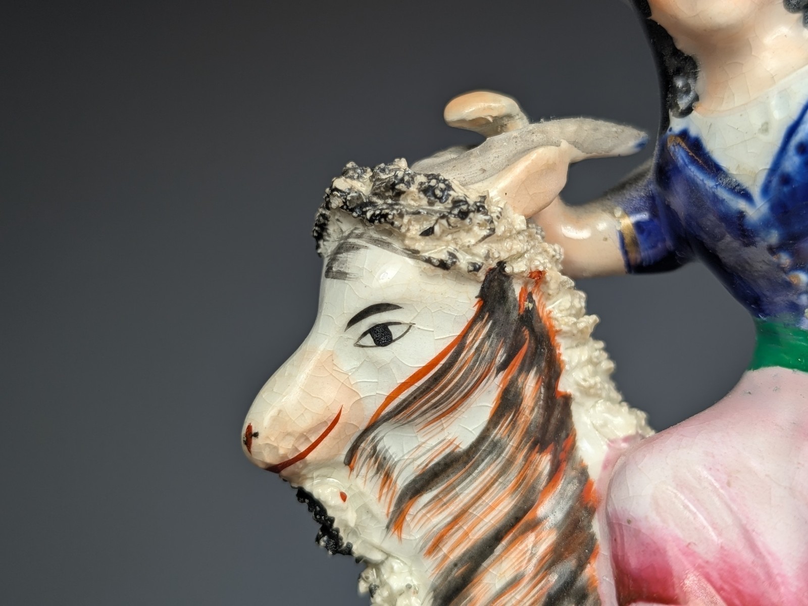 Antique Early 19th Century Staffordshire Figure Princess Victoria Riding Goat