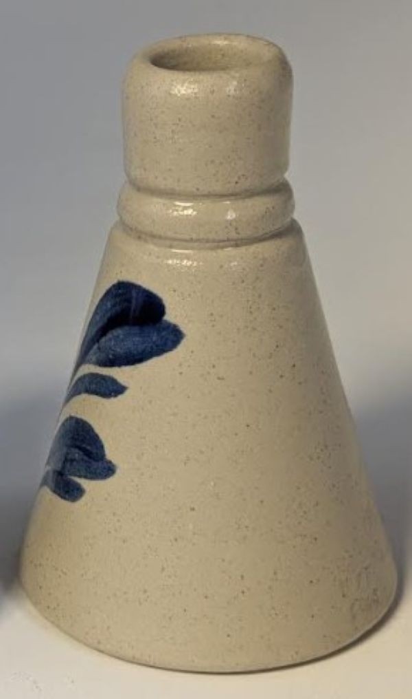 Williamsburg Pottery Hand Painted Glazed Stoneware Vase/Candlestick/Inkwell