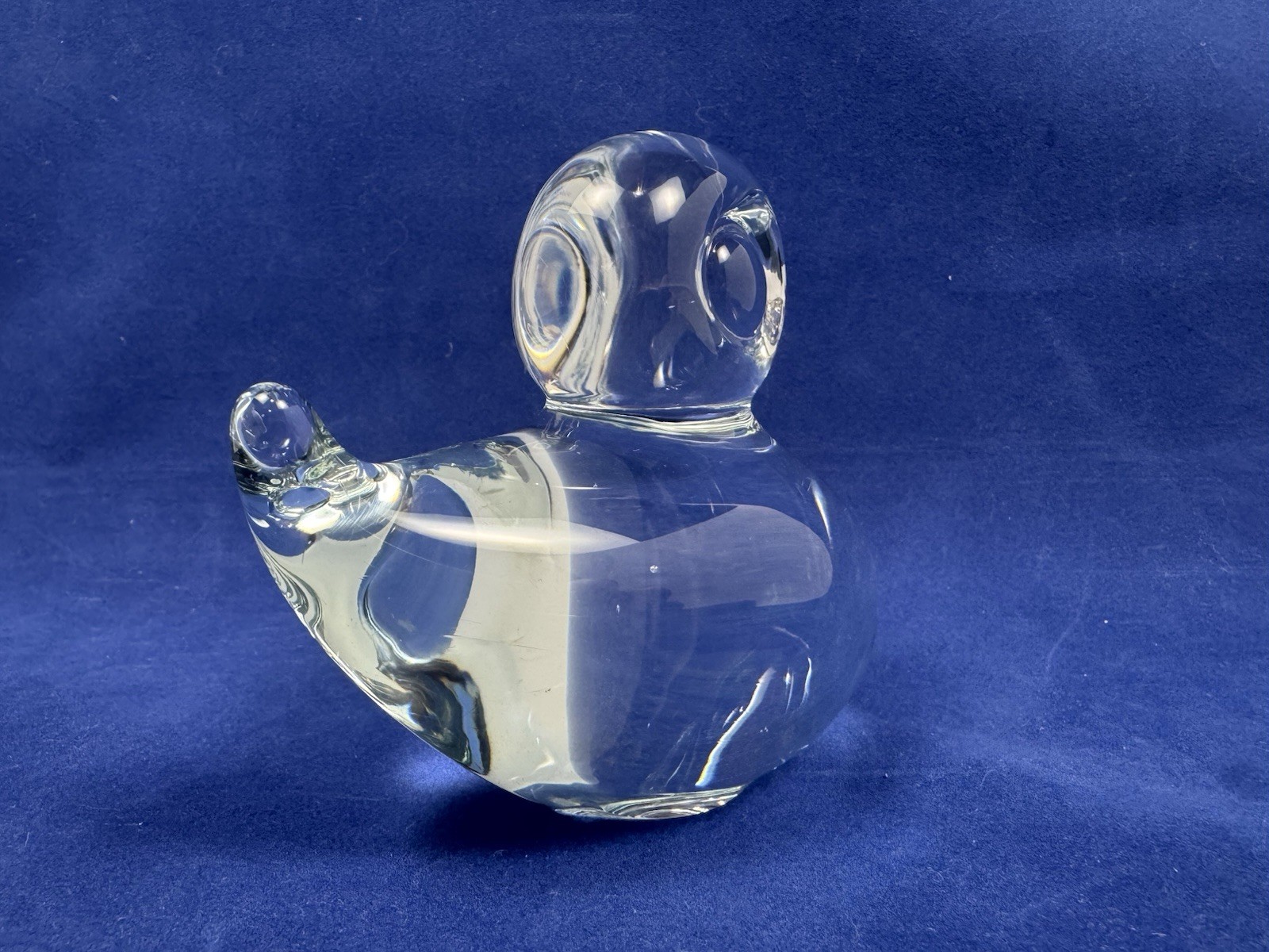 Vtg 60s MCM Folke Walving MALERAS Duck Crystal Art Glass Sweden Easter Spring