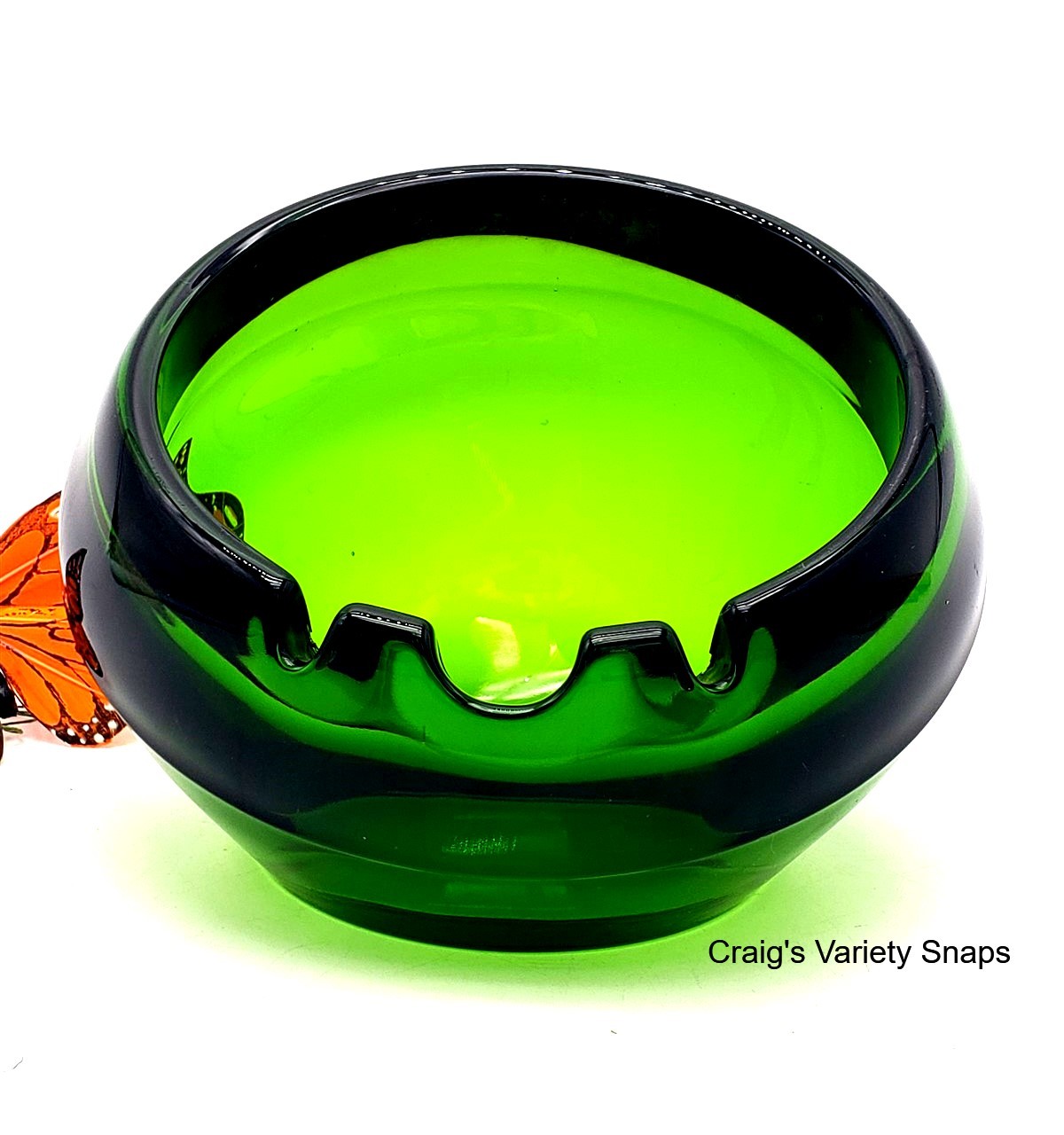 Viking Martinsville Avocado Green LARGE Ash Tray, Cigarette & Cigar