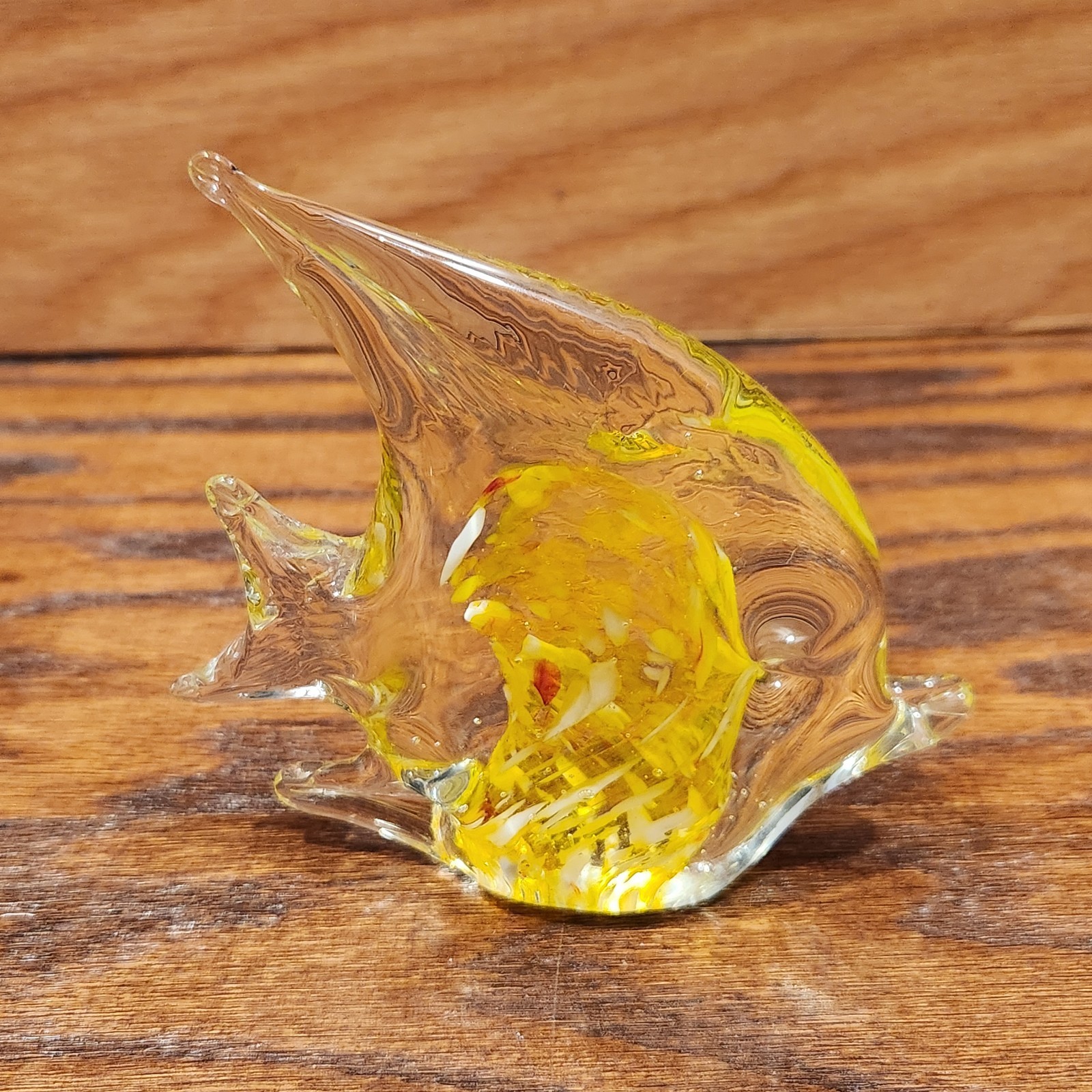 Murano Style Glass Fish Figurine Lot of 4 Paperweight Figures Hand Crafted