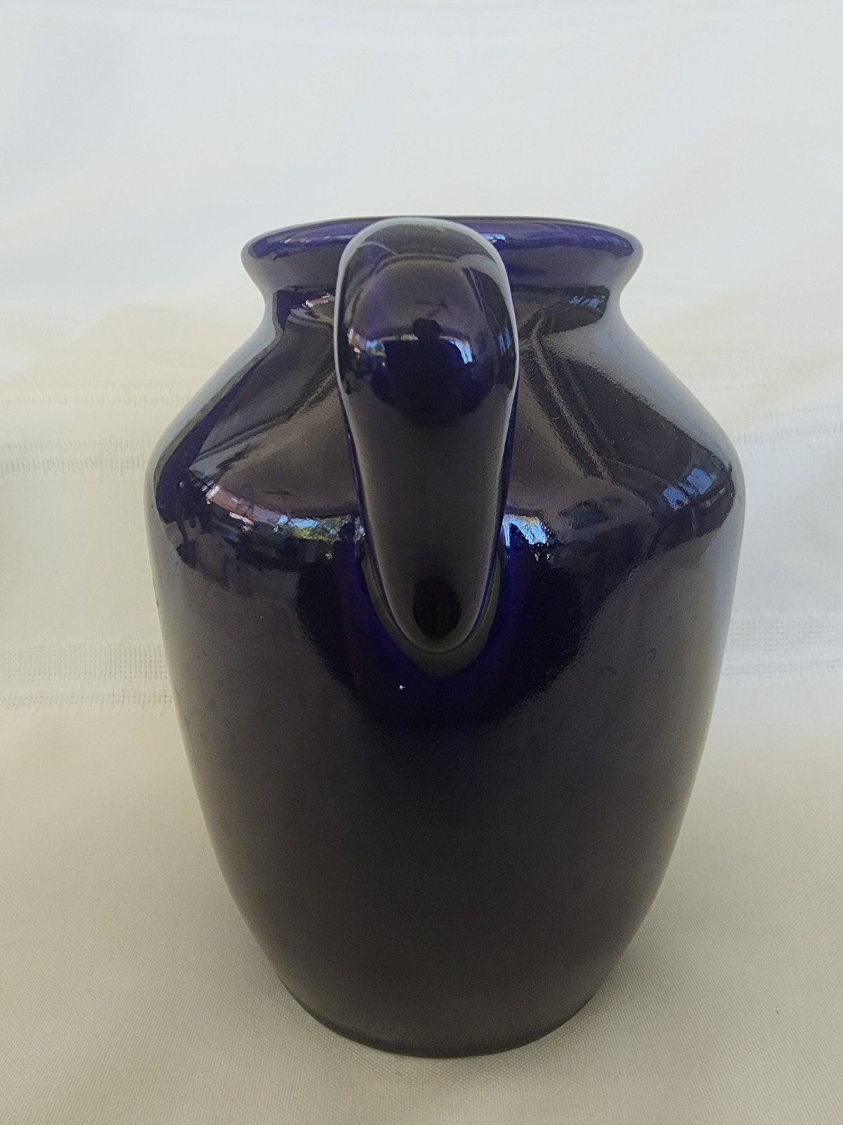 McCoy Pottery Signed 150 Year Anniversary Cobalt & Gold Handled Oil Jar or Vase