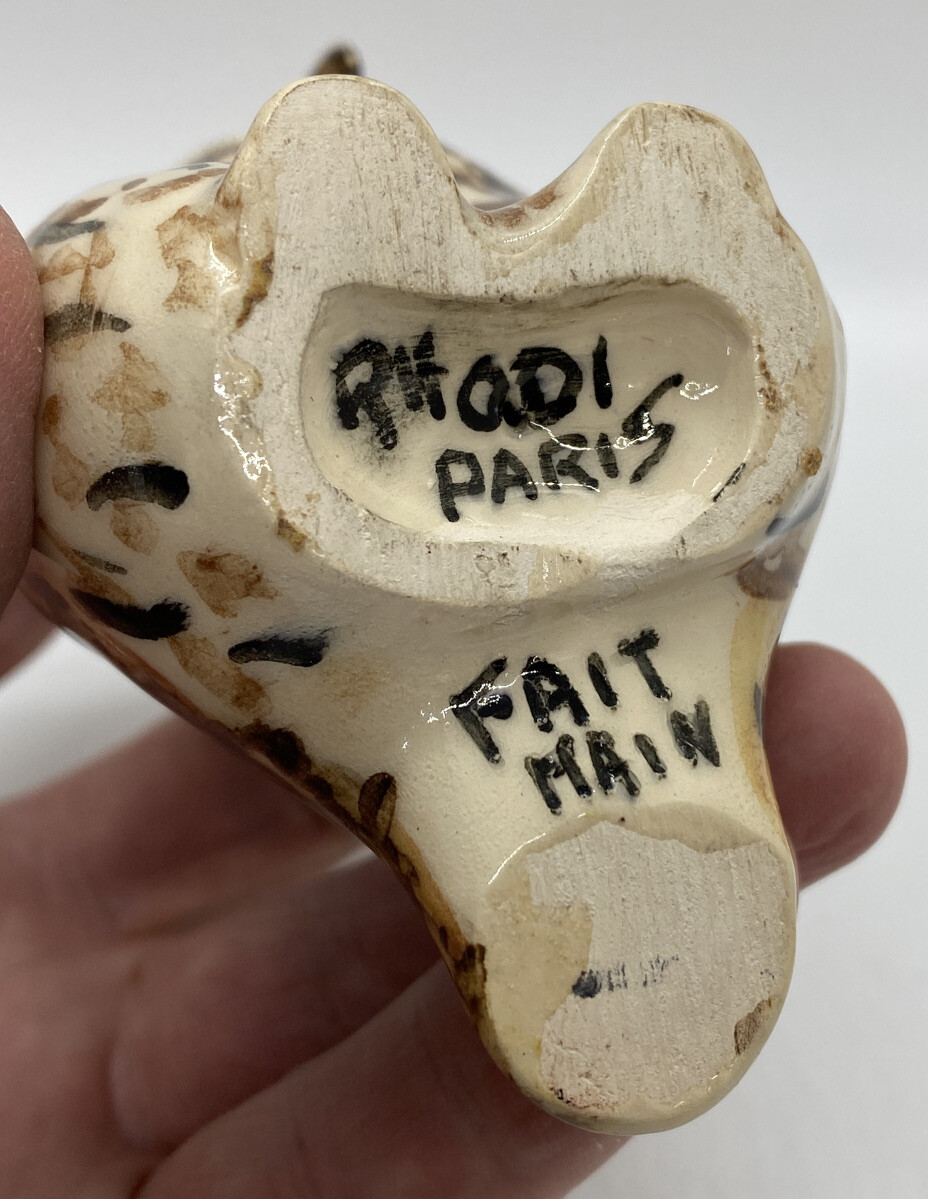 MCM Owl Collection 2 Pottery Figurine / Statue Rhodi Paris Fair Main, Carved
