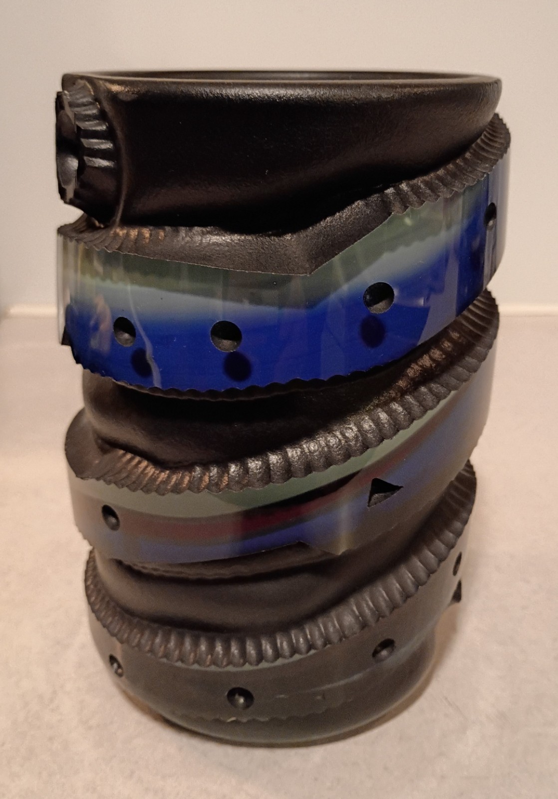 Rare Vintage Amazing Signed 1986 Dan Bergsma Abstract Art Glass Vase