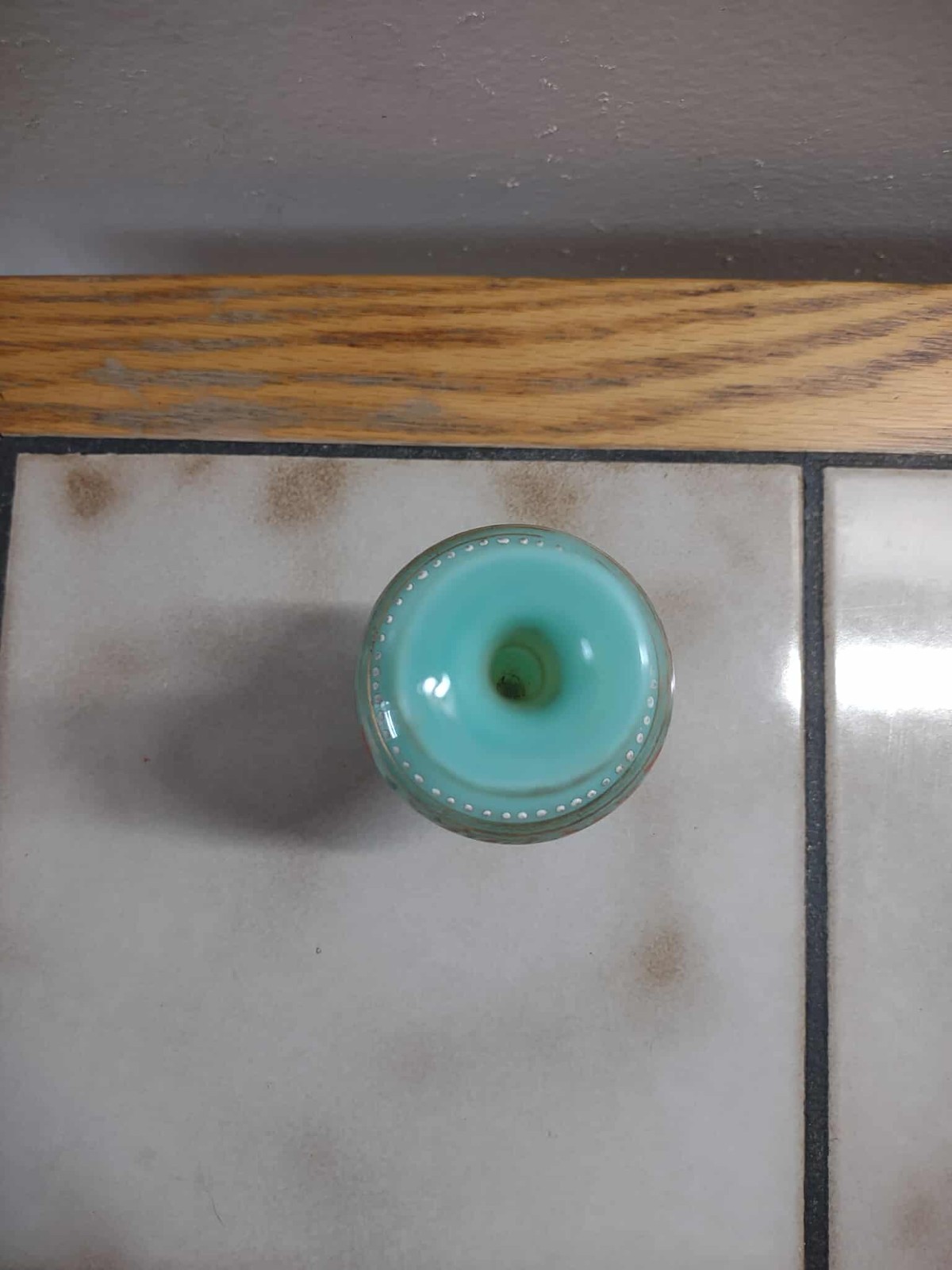 Antique/Vintage Green Opaline Uranium Glass Hand Painted French Vase/Perfume Bot