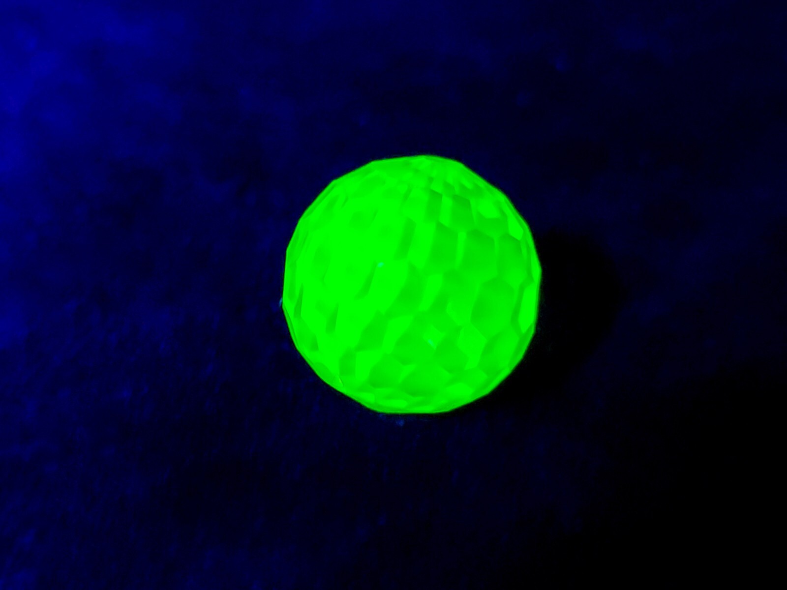 Vintage Disco Ball Uranium Glass Component Green Faceted 16mm 1970s NOS