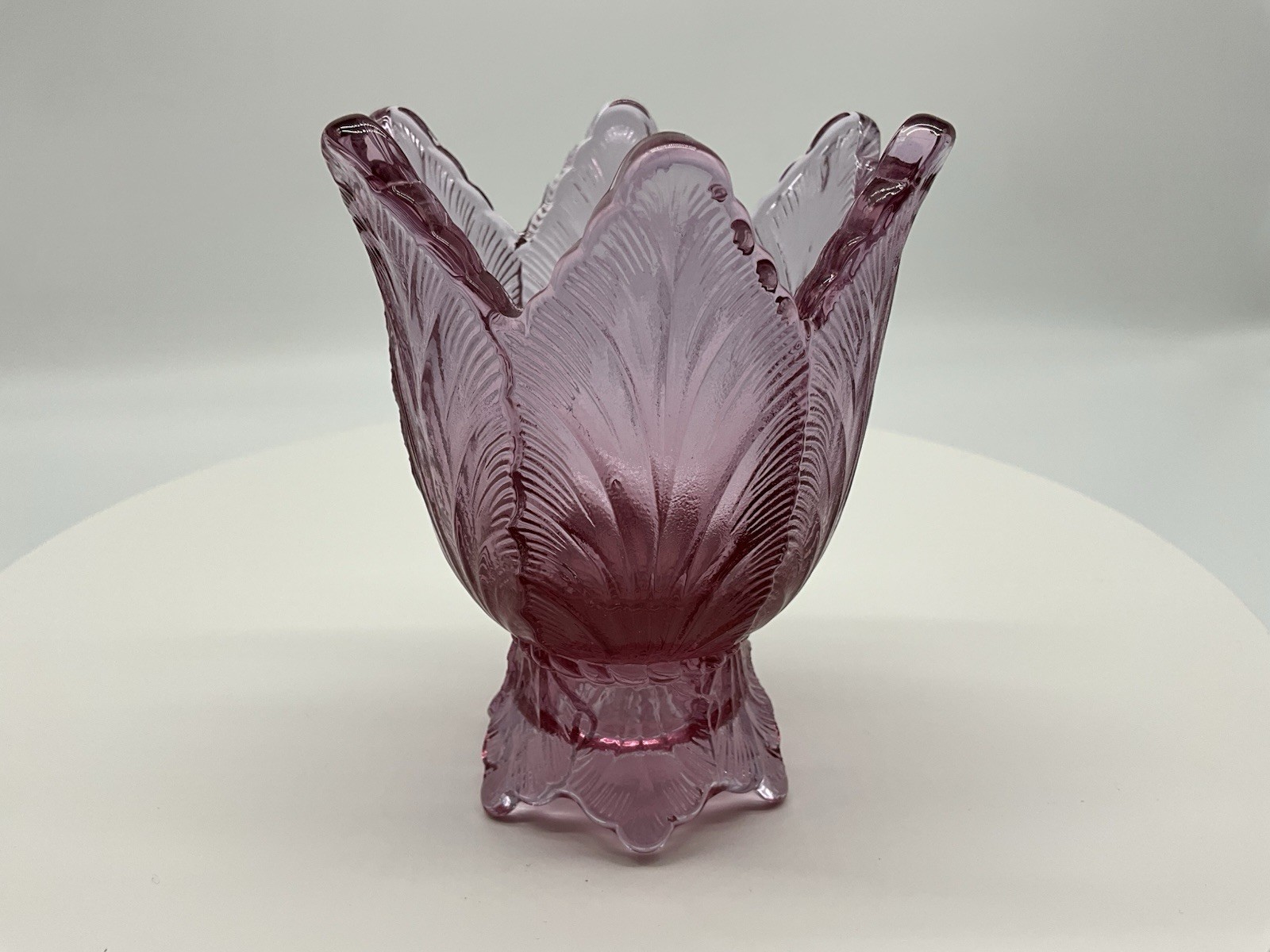 Fenton Art Glass Dusty Rose Two Way Votive/Candle Holder 4.5 Inches High