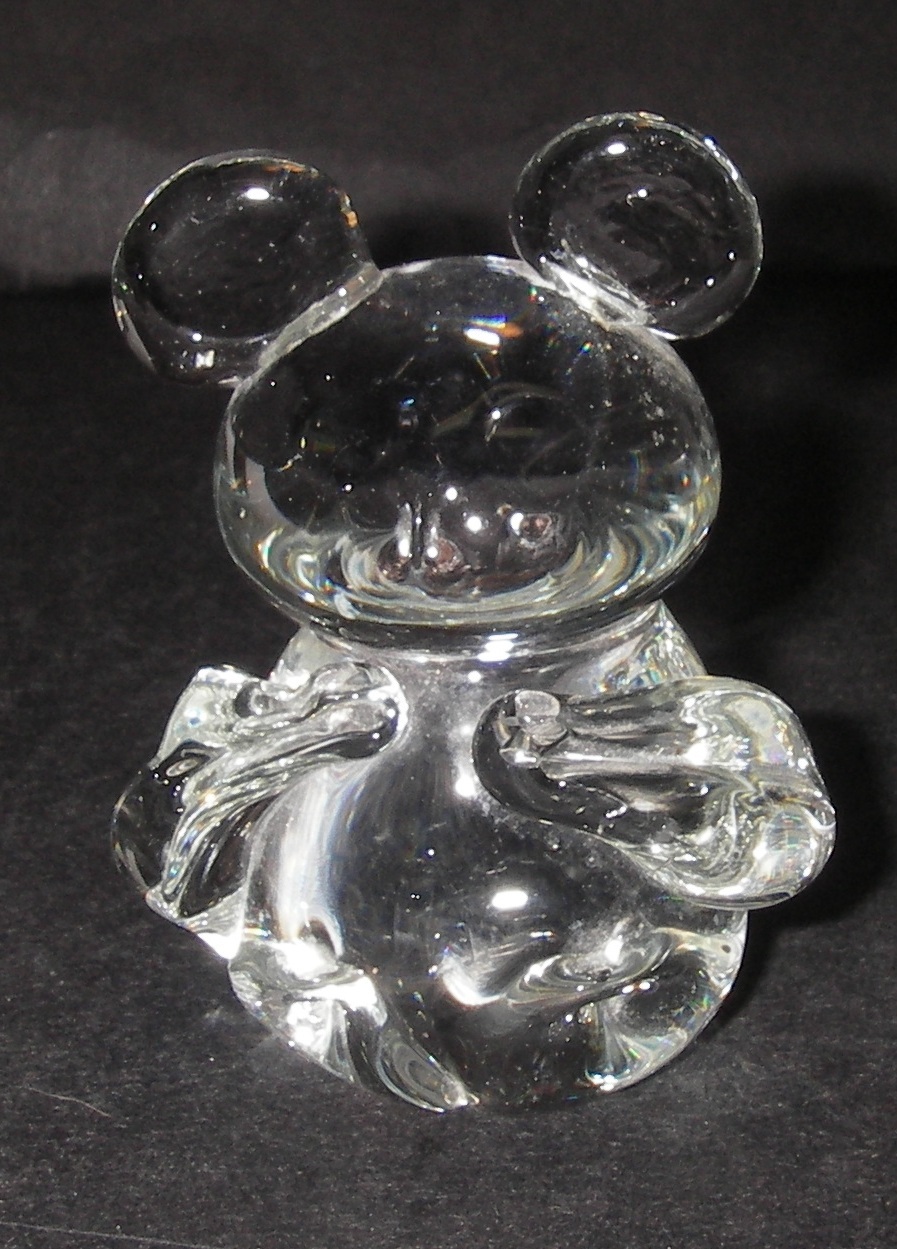 PAPERWEIGHT US Commemorative Fine Art Gallery Glass Clear Figural Mouse 3″.