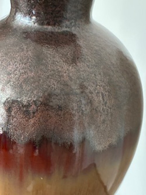 Vintage 13.5″ Reactive Glaze Vase – Metallic Glitter Shine – Gorgeous Condition