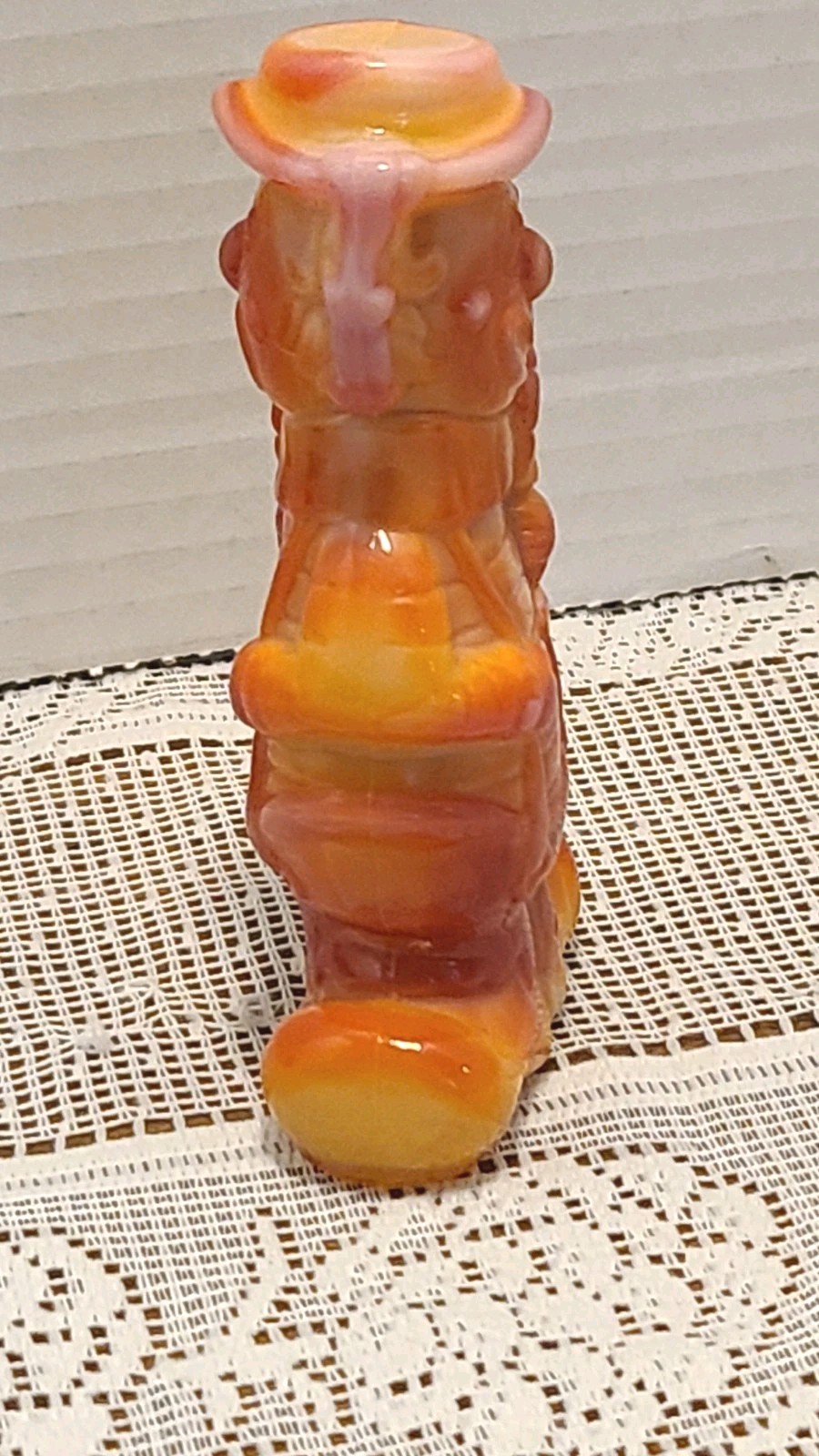 Boyd Glass Virgil Two Faced Happy Sad Clown Red Orange Slag 1993-98 4.5″T X 2″W