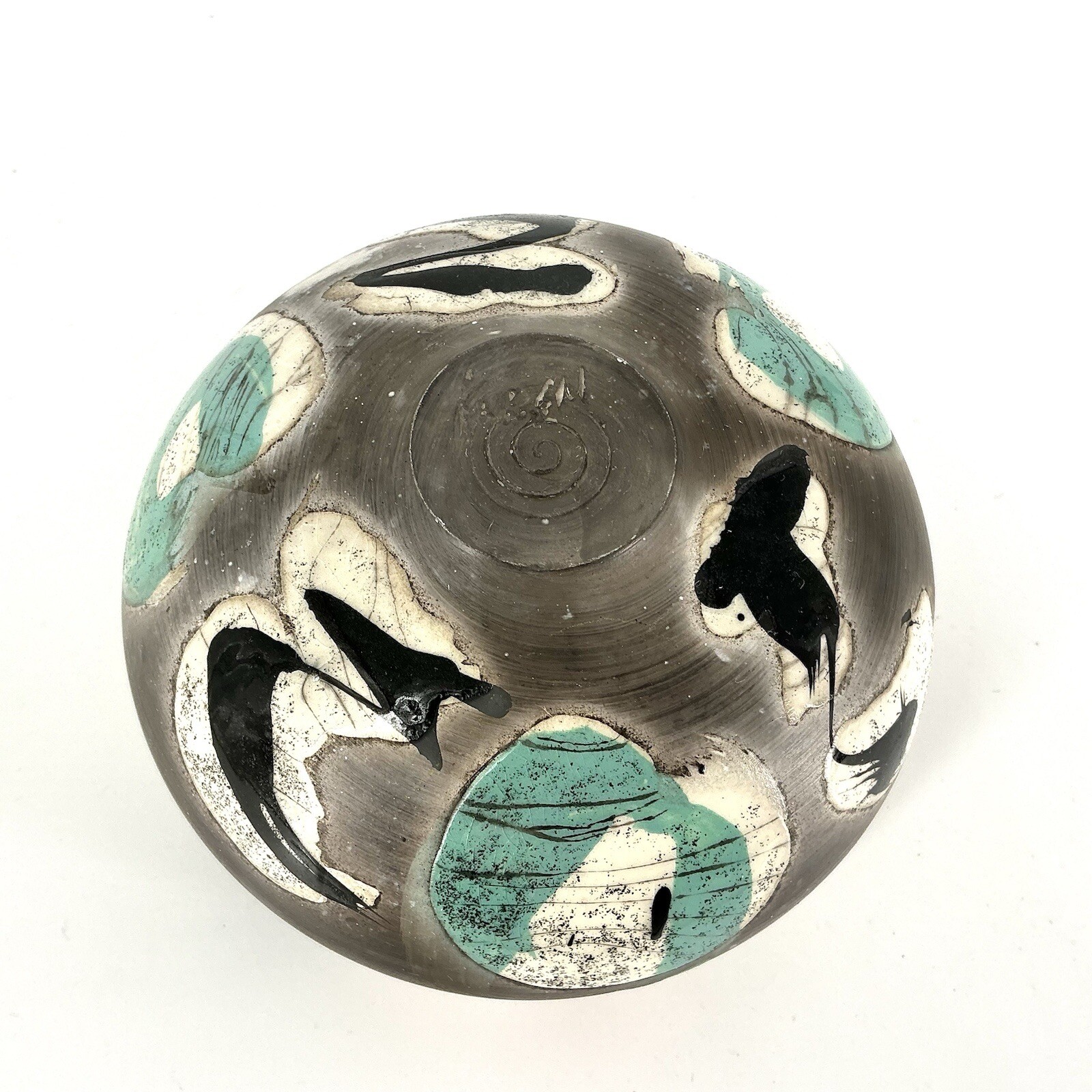 Vintage Raku Pottery Vase Porcelain Albert V. Green Signed