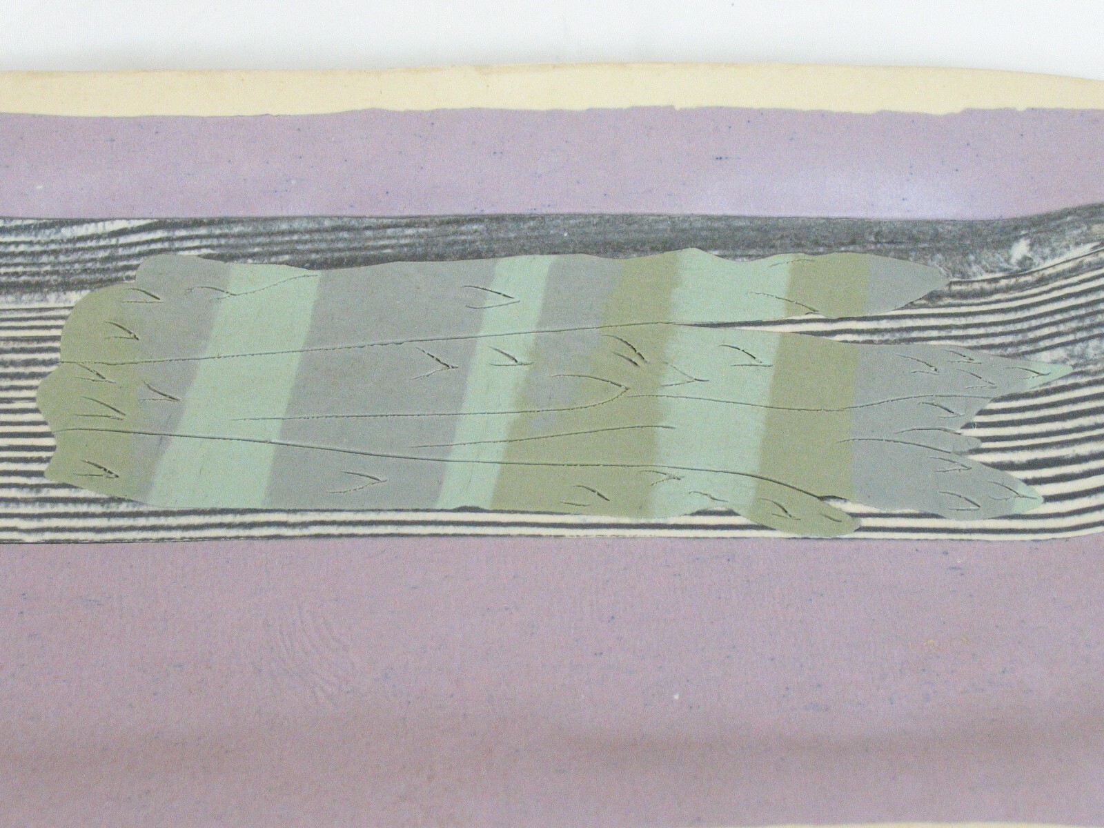 VTG Kamrass/Kiok Modern Patchwork Abstract Platter 14.5 X 8 NYC Studio Pottery
