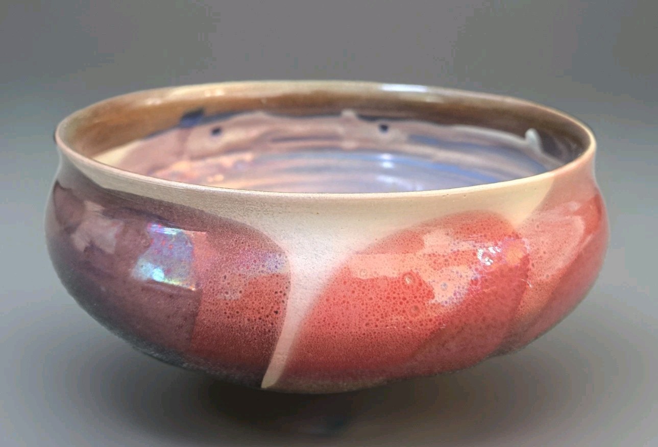 Vintage Latvia USSR Art Pottery Ceramic Bowl Vase Signed Skaidrīte Cihovska
