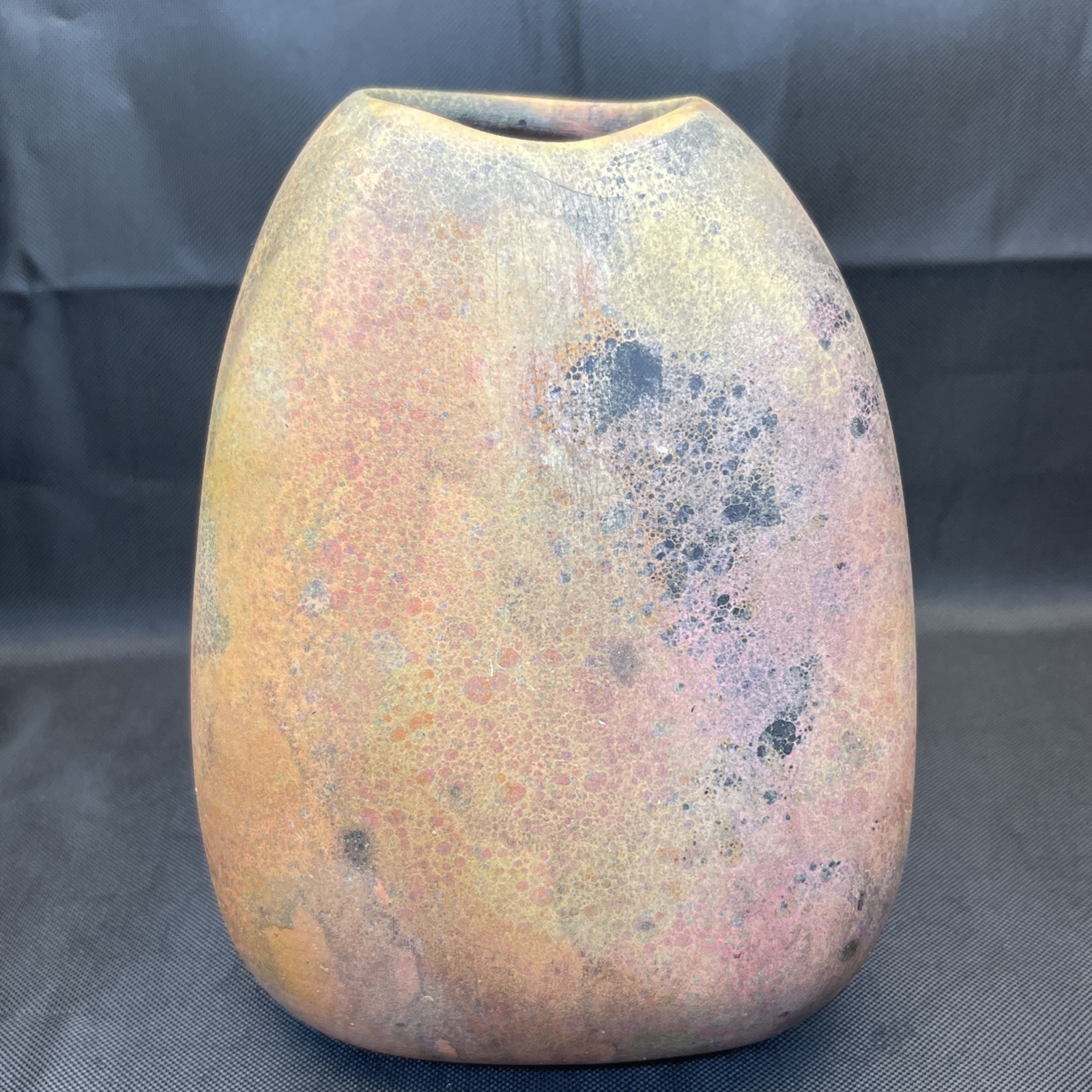 Standing Stones vase Nicholas Bernard Pottery In Orange Pink Black Design 1993