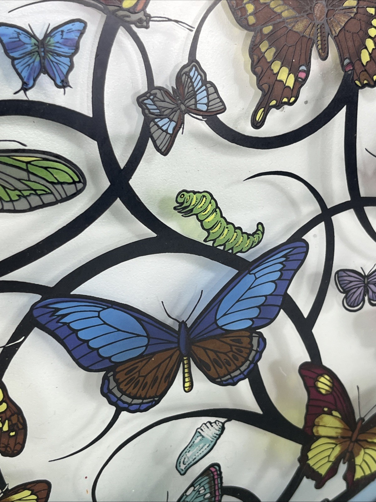 Vintage Glassmasters Butterfly 10″ Sunchatcher Window Art Hang Stained Glass